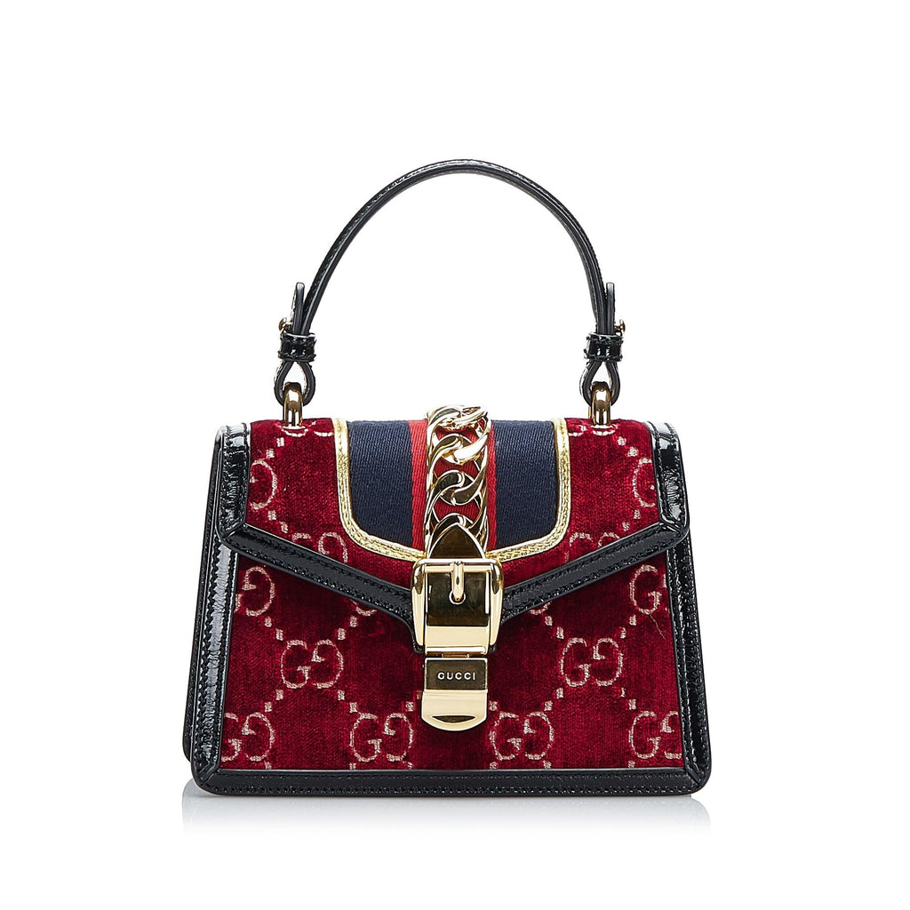 Gucci Mini GG Velvet Sylvie Satchel (SHG-DMuxoM)