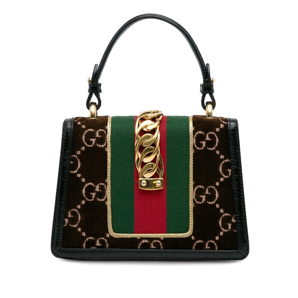 Gucci Mini GG Velvet Sylvie Satchel (SHG-f0os8k)