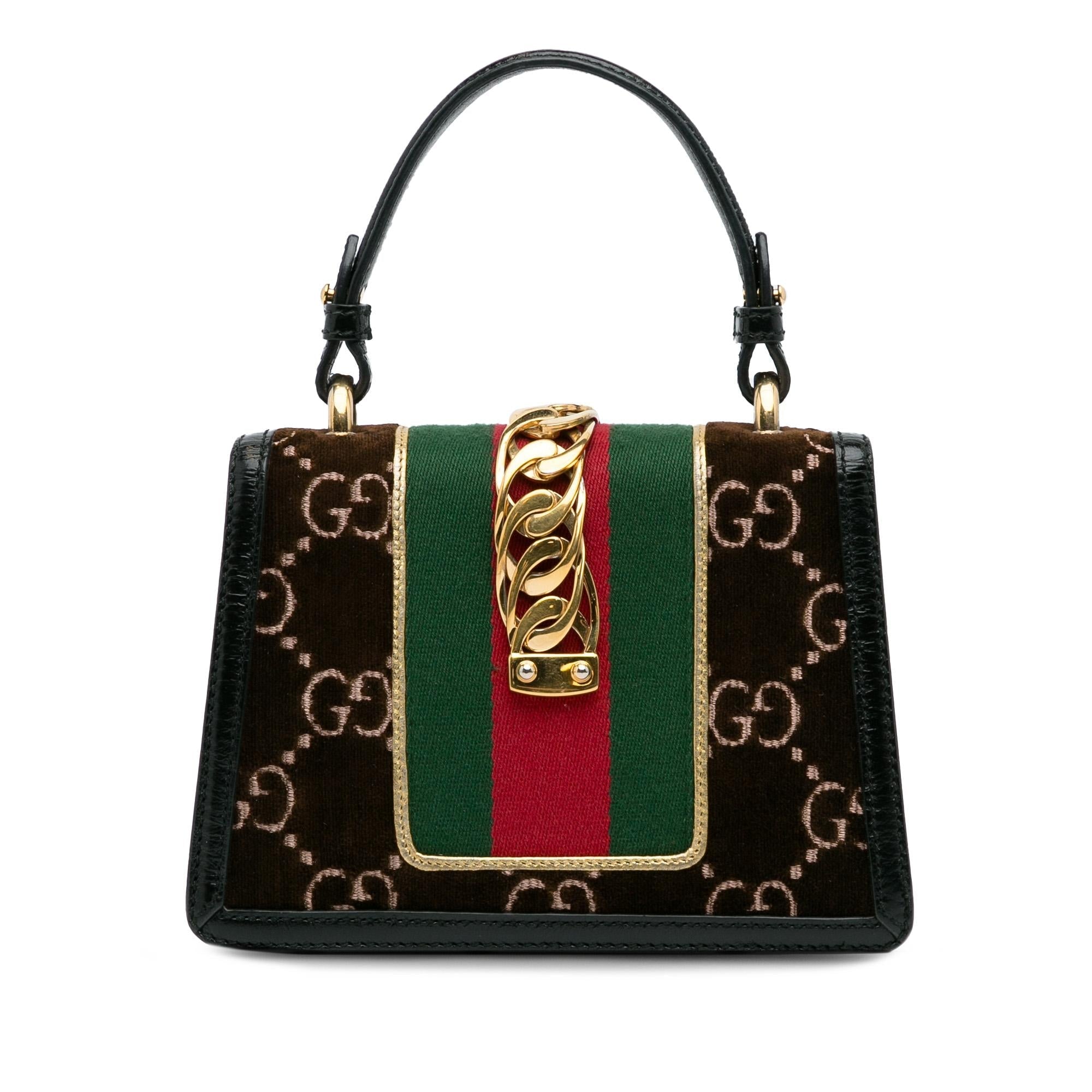 Gucci Mini GG Velvet Sylvie Satchel (SHG-f0os8k)