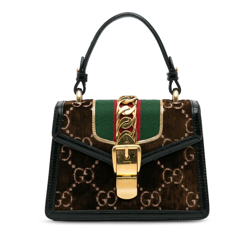 Gucci Mini GG Velvet Sylvie Satchel (SHG-f0os8k)