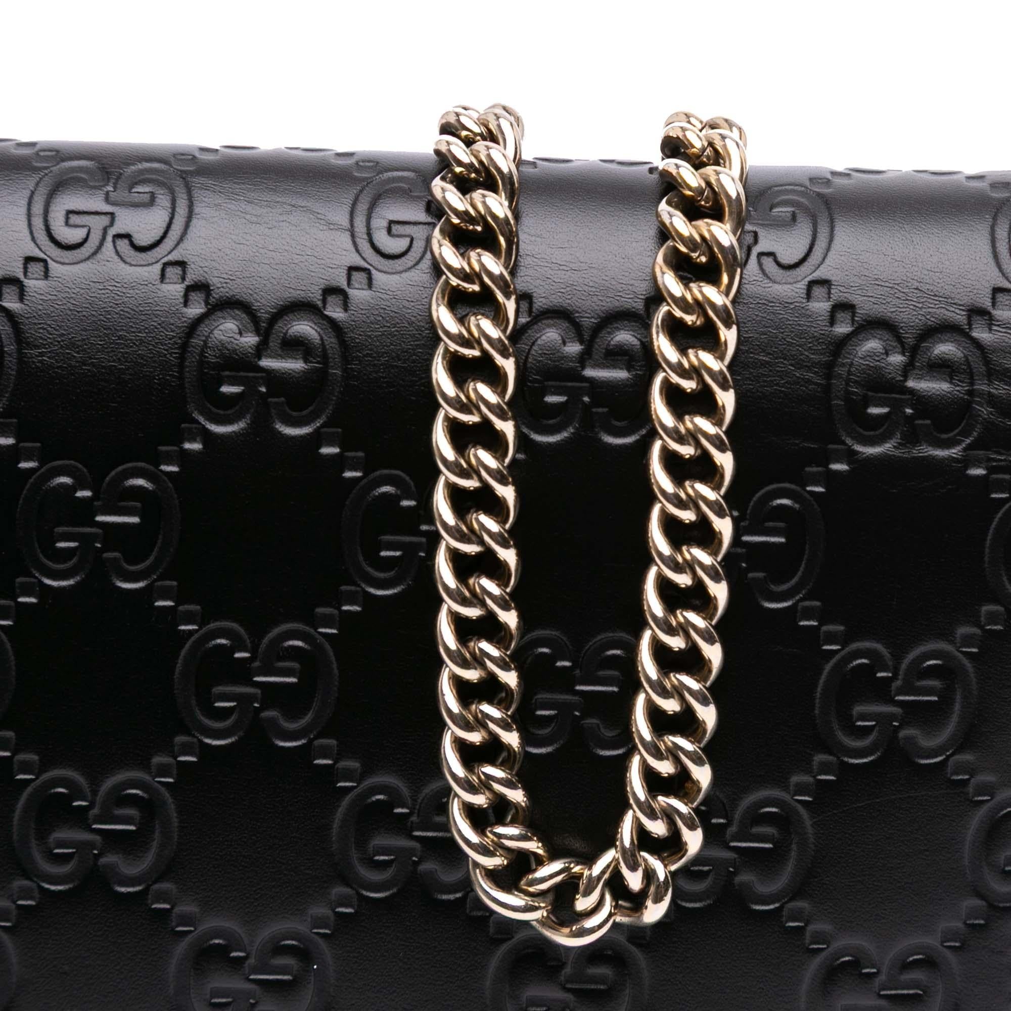 Gucci Mini Guccissima Bow Signature Wallet On Chain