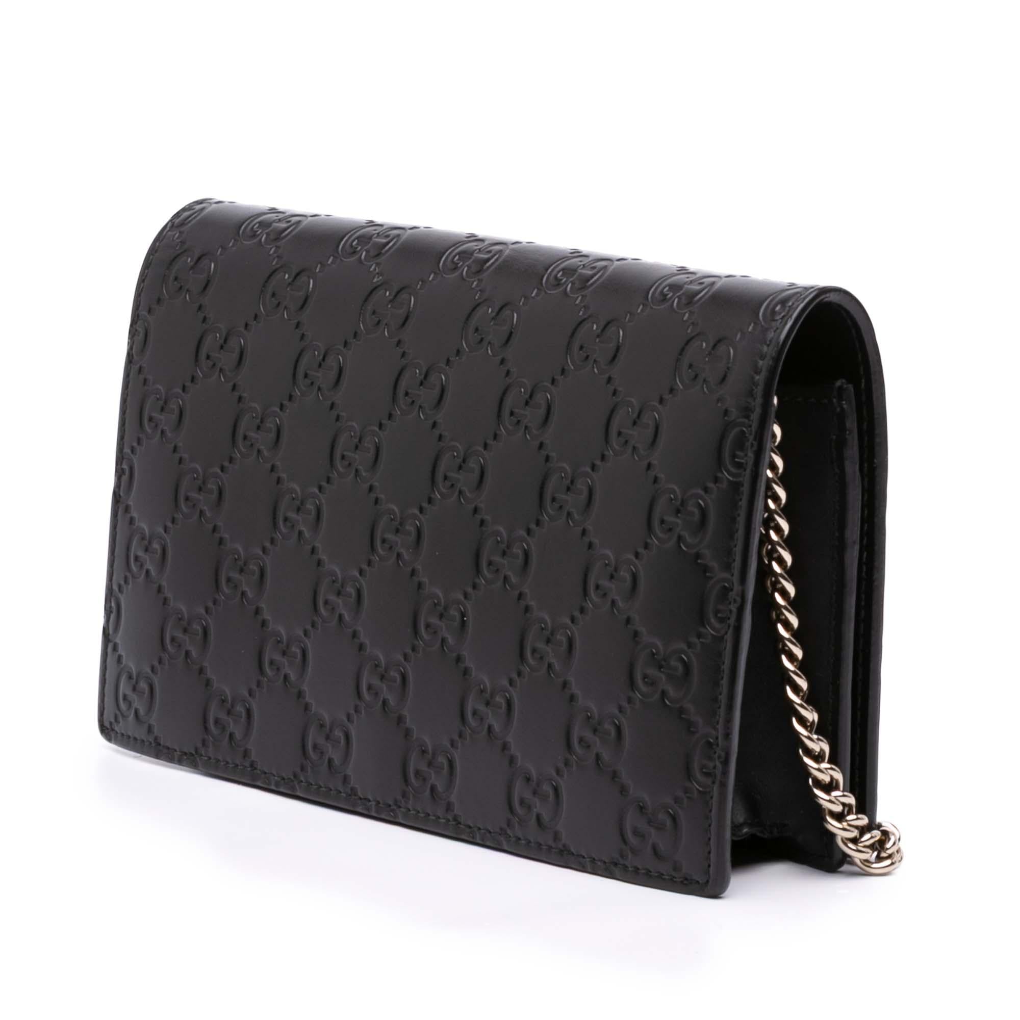 Gucci Mini Guccissima Bow Signature Wallet On Chain