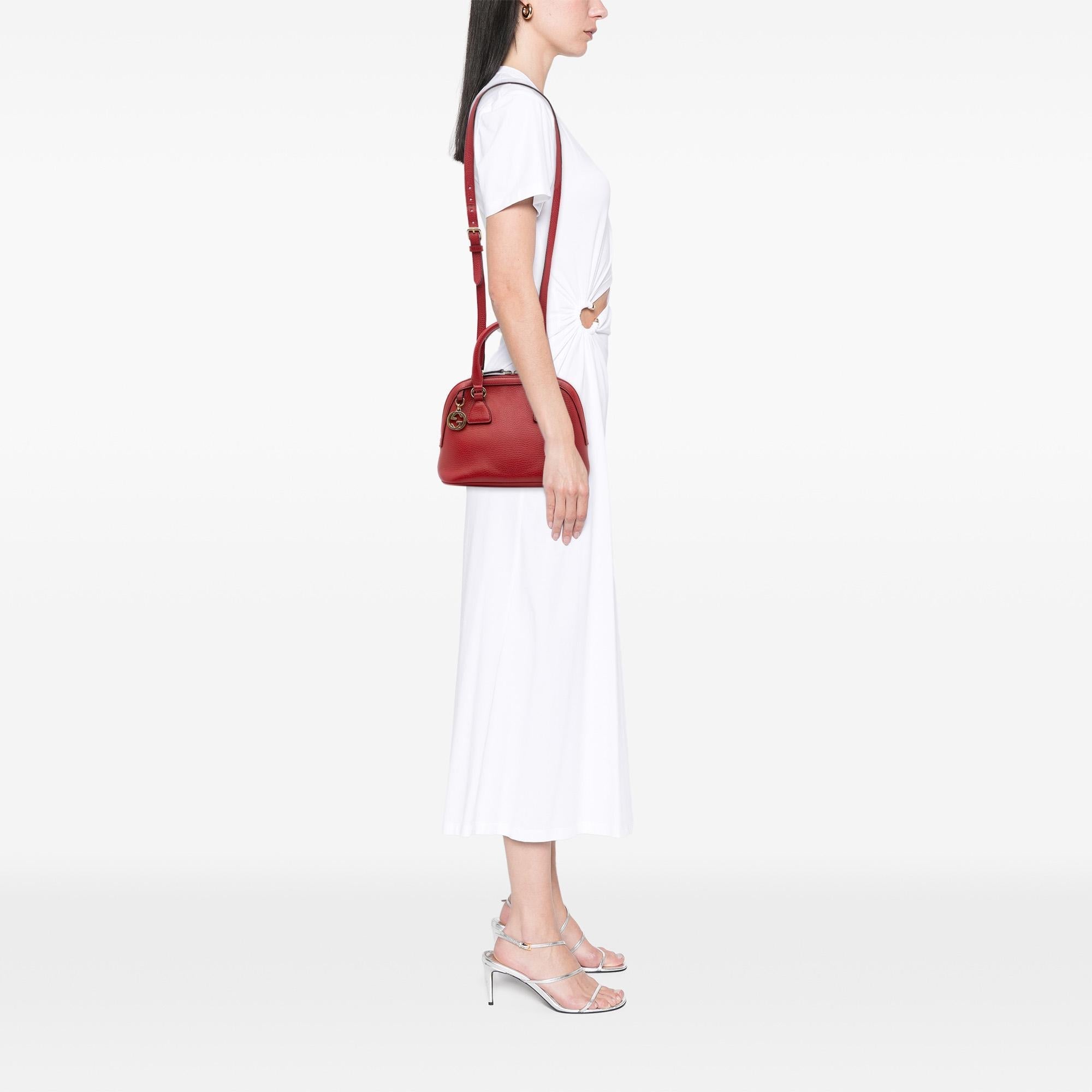 Gucci Mini Leather GG Charm Dome Satchel