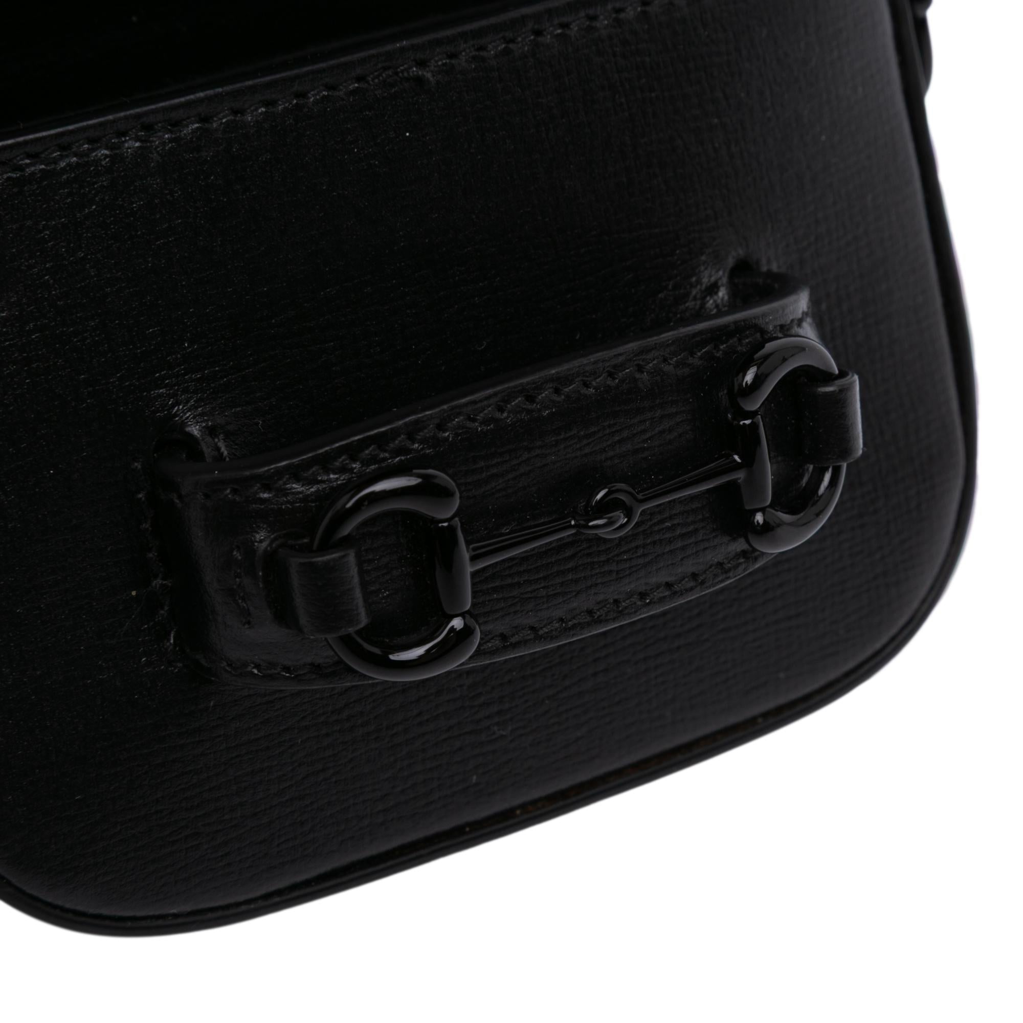 Gucci Mini Leather Horsebit 1955 Web Satchel