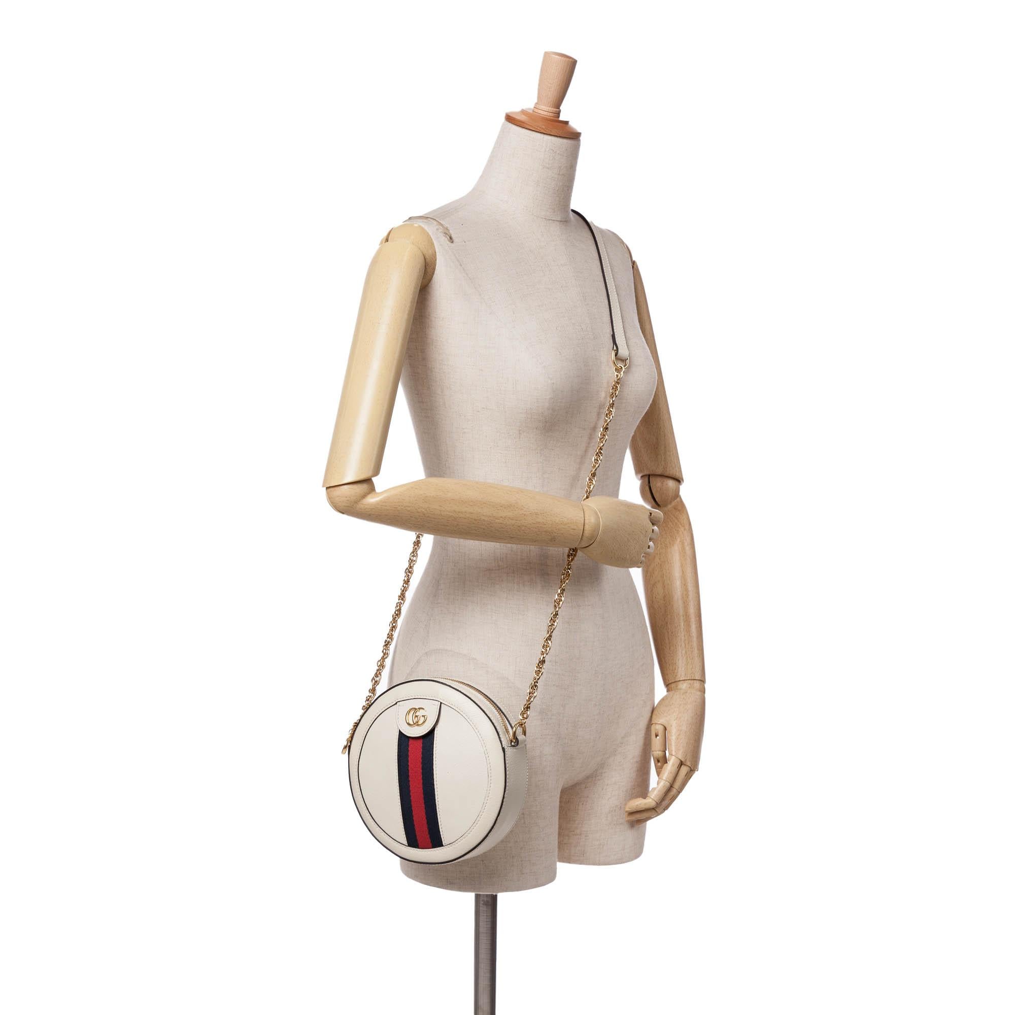 Gucci Mini Leather Ophidia Round Crossbody
