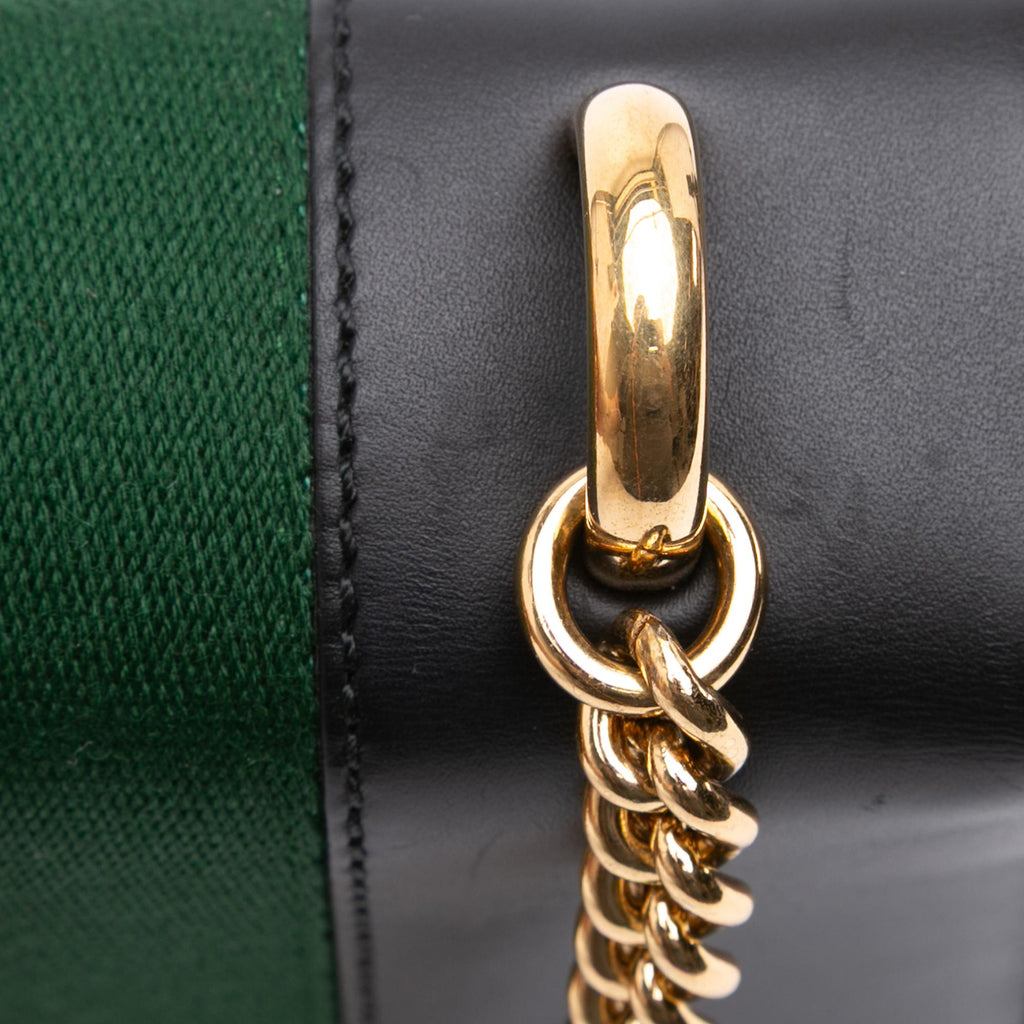 Gucci Mini Leather Web Sylvie Chain Crossbody