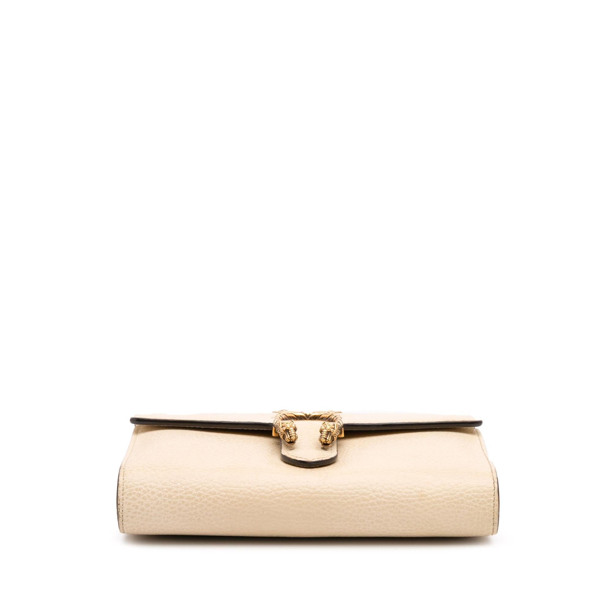 Gucci Mini Pebbled Calfskin Garden Dionysus Wallet on Chain
