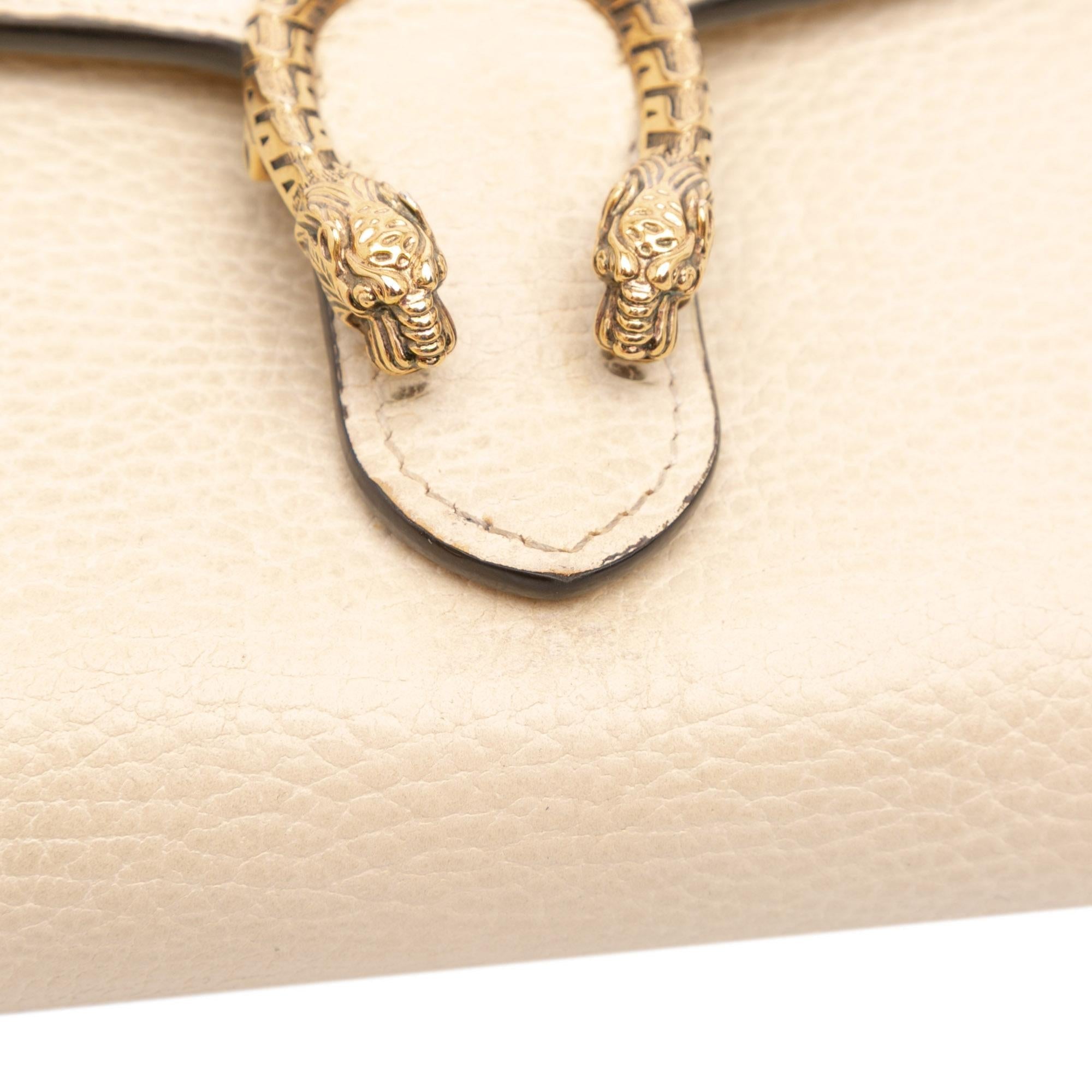 Gucci Mini Pebbled Calfskin Garden Dionysus Wallet on Chain