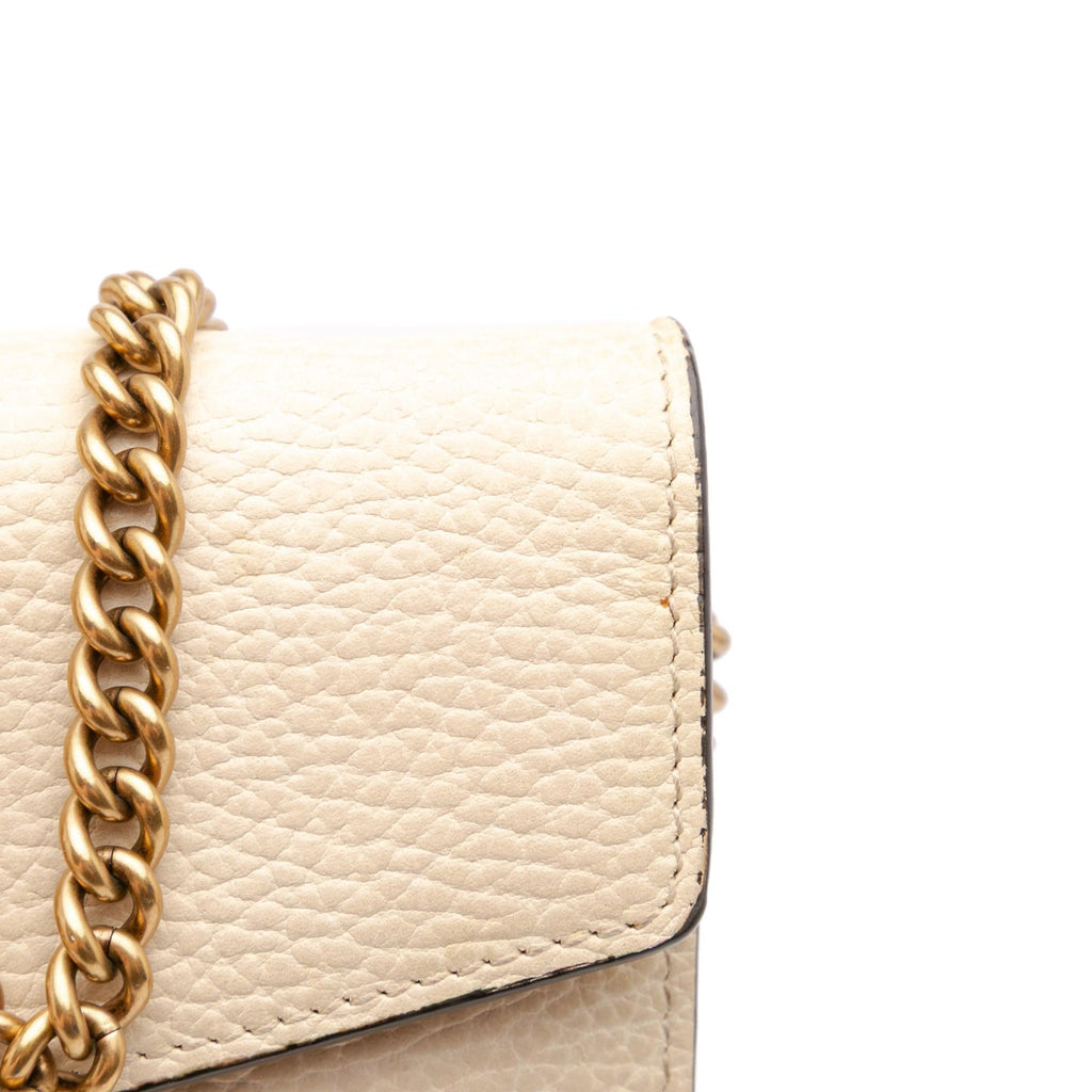 Gucci Mini Pebbled Calfskin Garden Dionysus Wallet on Chain