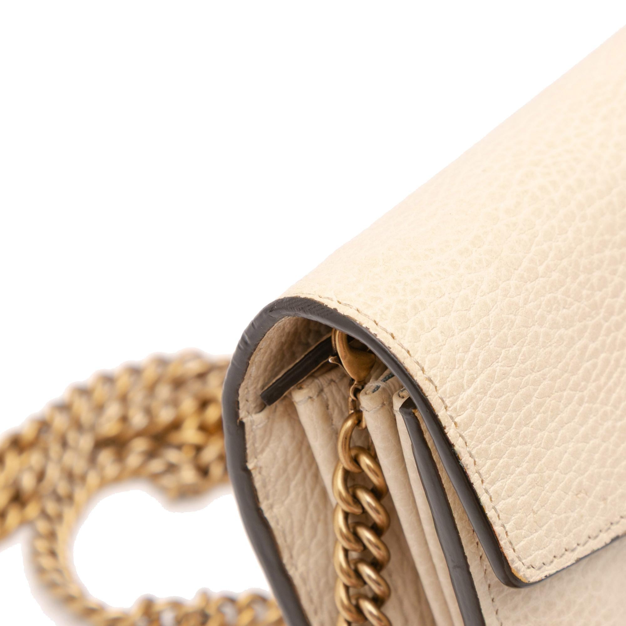 Gucci Mini Pebbled Calfskin Garden Dionysus Wallet on Chain