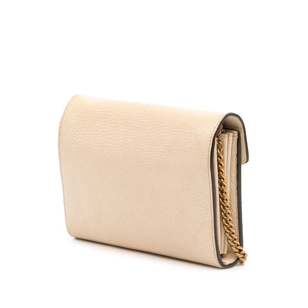 Gucci Mini Pebbled Calfskin Garden Dionysus Wallet on Chain