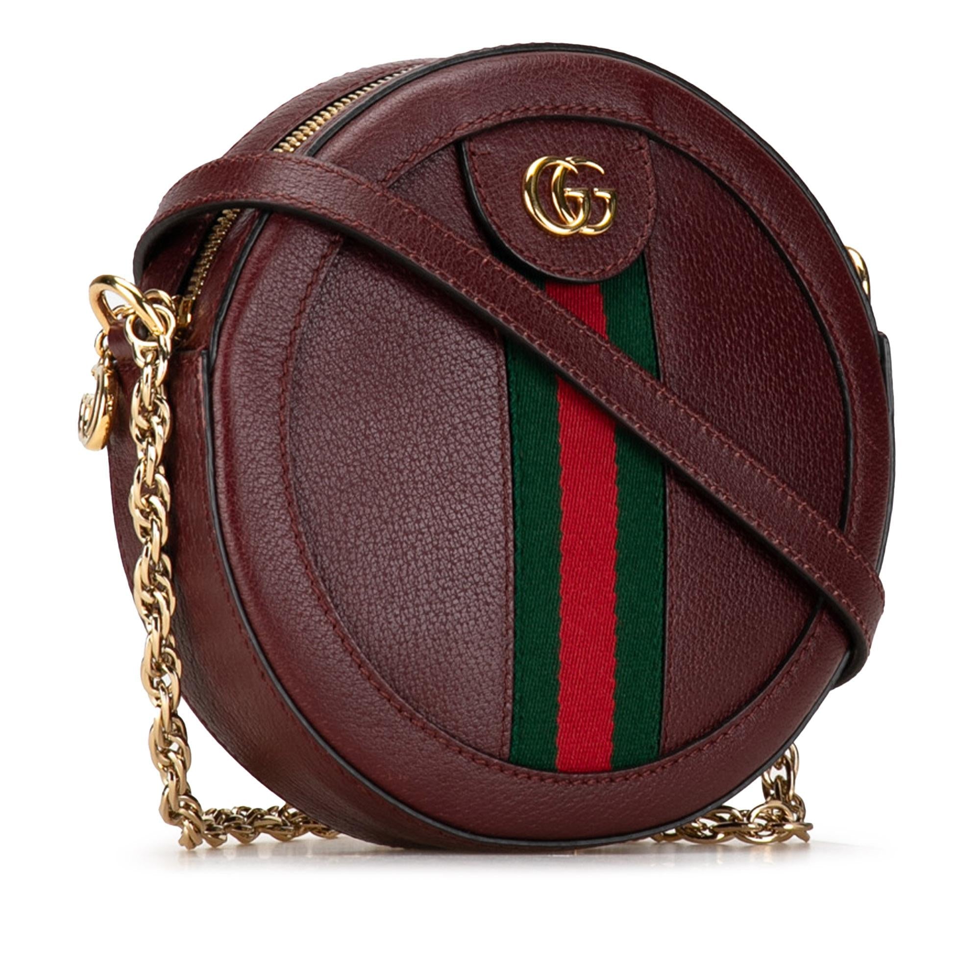 Gucci Mini Round Ophidia Leather Crossbody Bag (SHG-X9STIA)