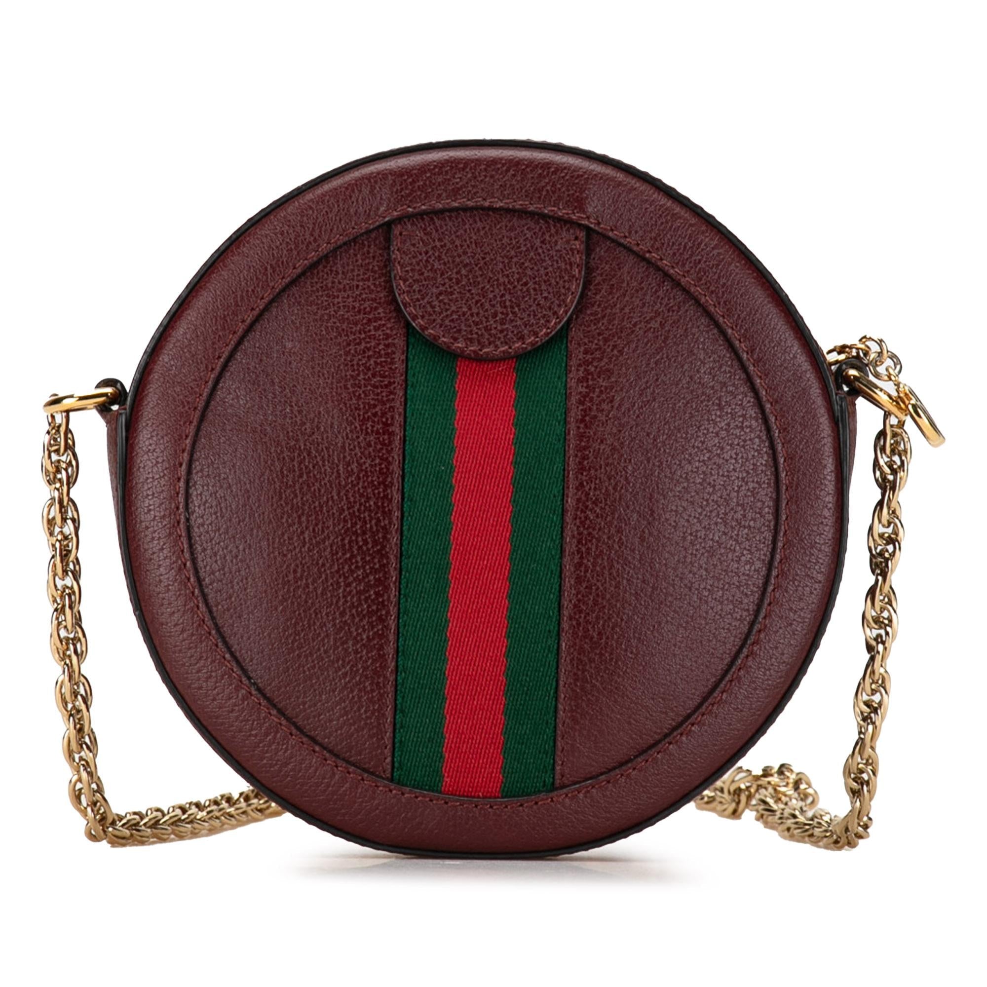 Gucci Mini Round Ophidia Leather Crossbody Bag (SHG-1IdXbq)
