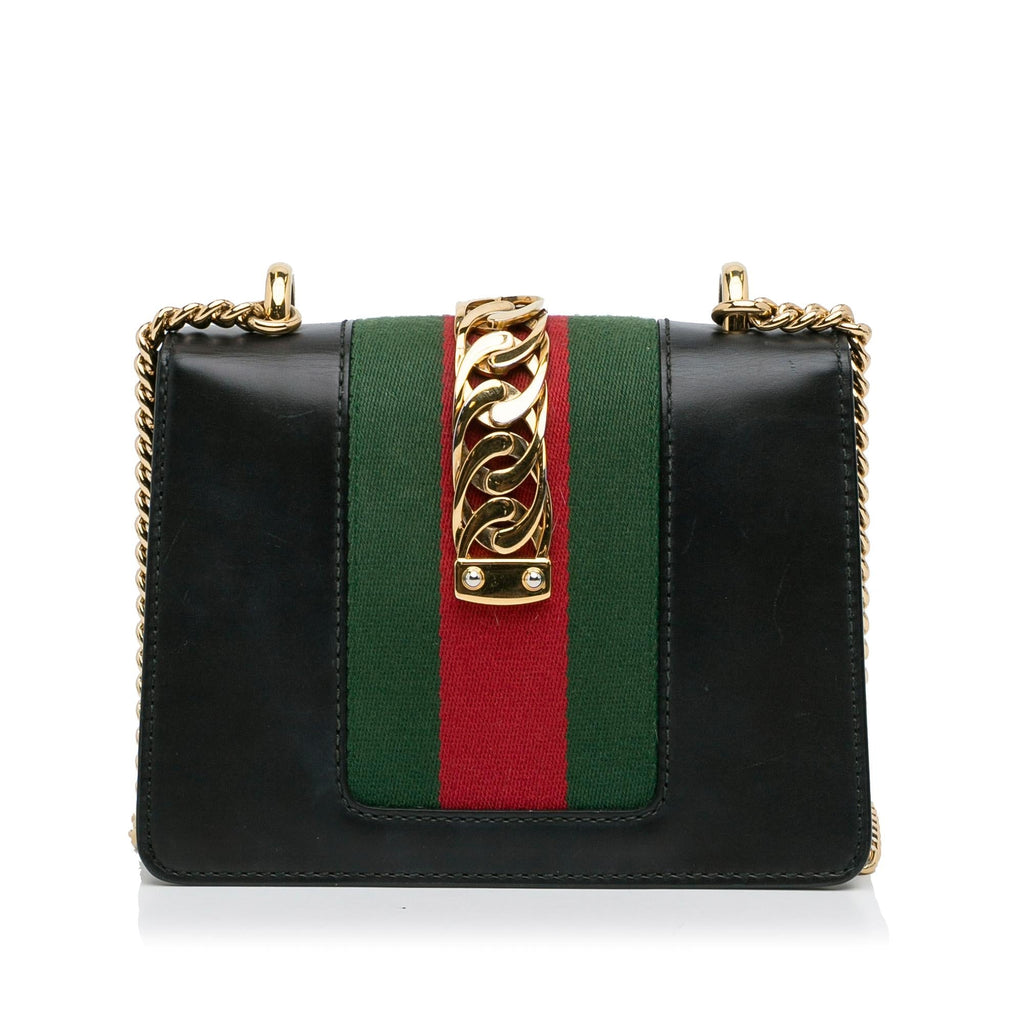 Gucci Mini Sylvie Leather Chain Crossbody Bag (SHG-Rb9ccQ)