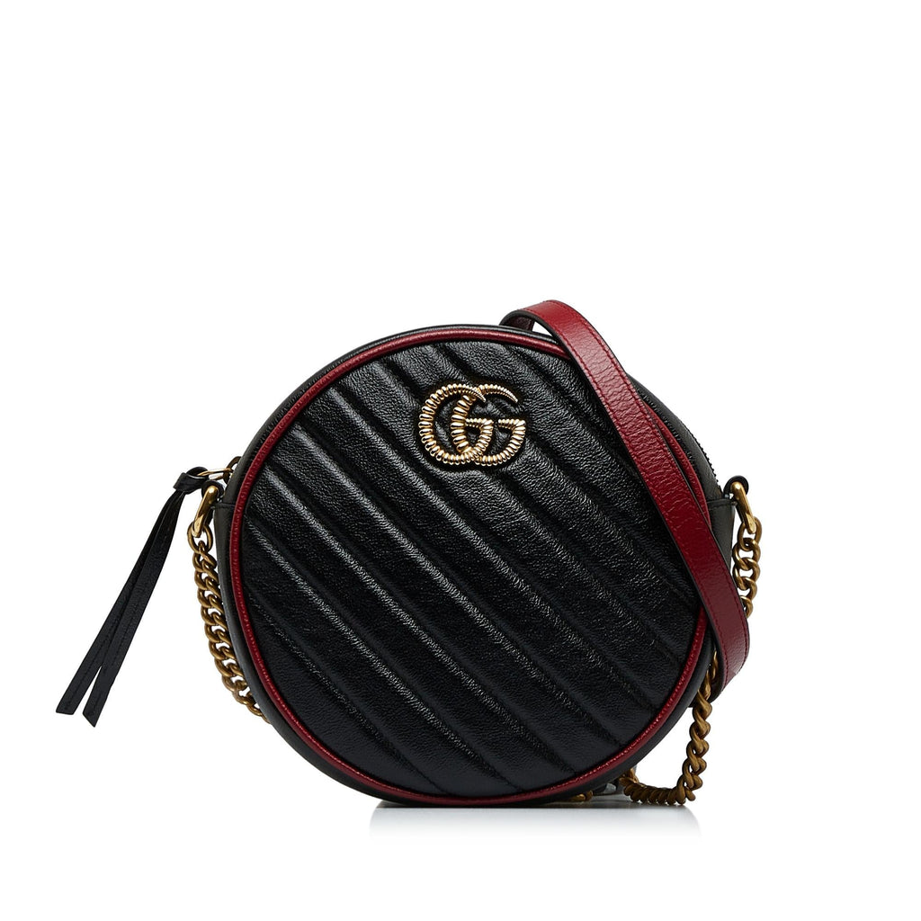 Gucci Mini Torchon GG Marmont Round Crossbody Bag (SHG-ZnjZFD)