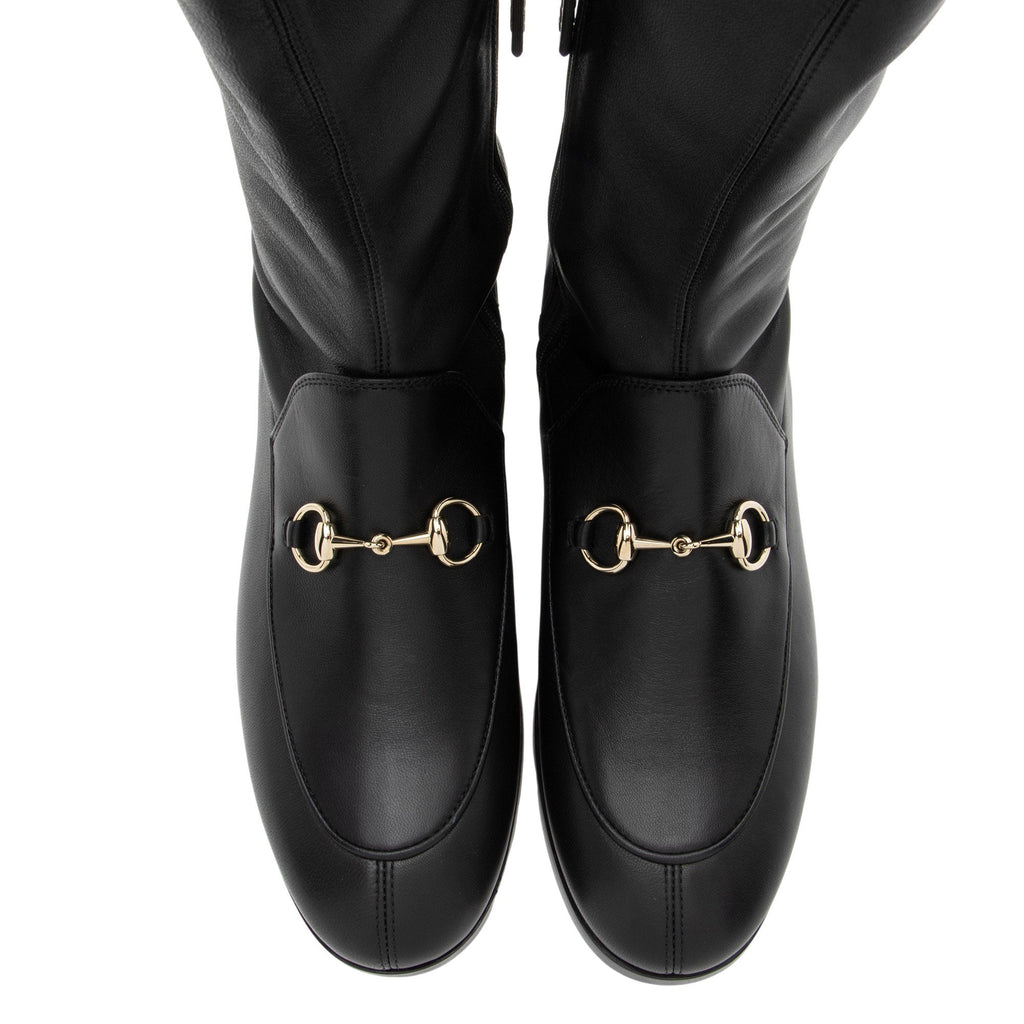 Gucci Nappa Leather Jordaan Knee High Boots - Size 7.5 / 37.5