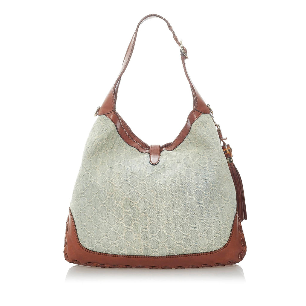 Gucci New Jackie Denim Tassel Shoulder Bag (SHG-32043)