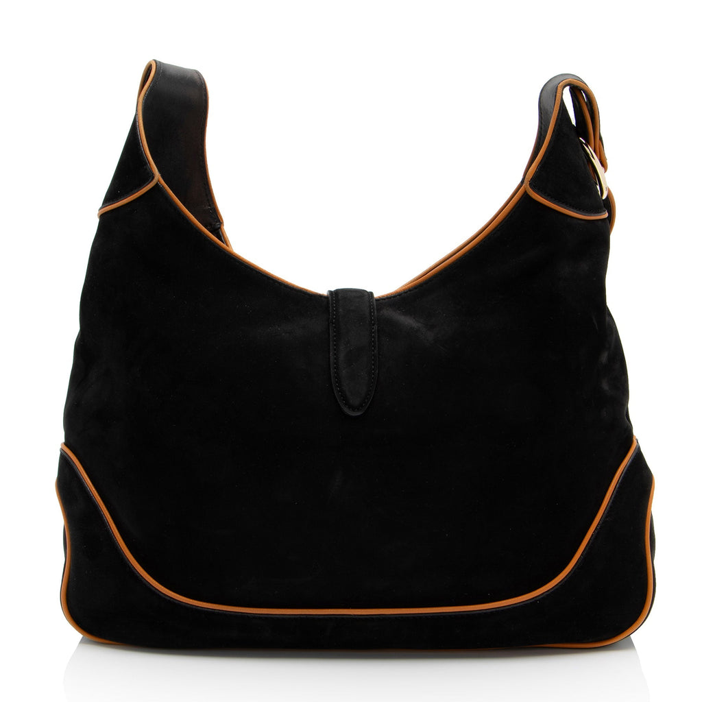 Gucci Nubuck Leather Jackie Medium Shoulder Bag (SHF-IN61fj)