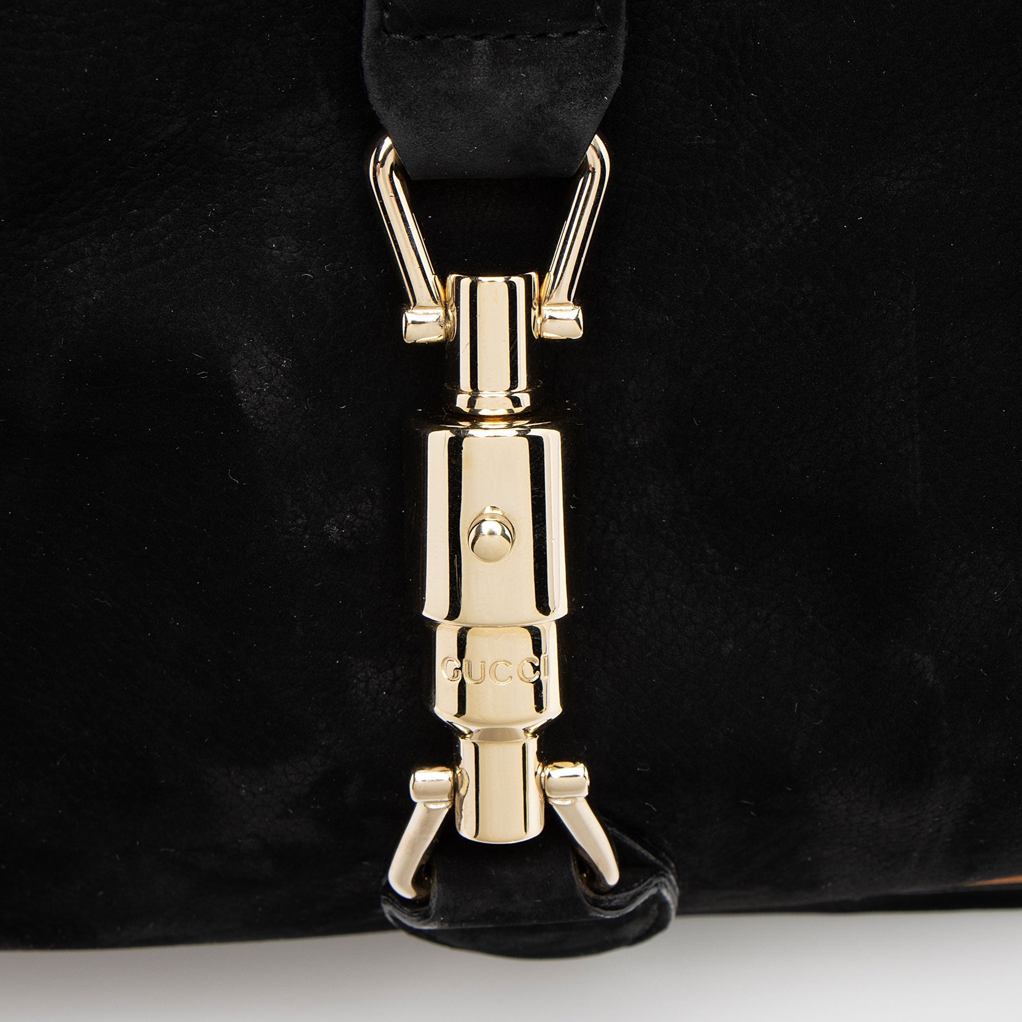 Gucci Nubuck Leather Jackie Medium Shoulder Bag (SHF-IN61fj)