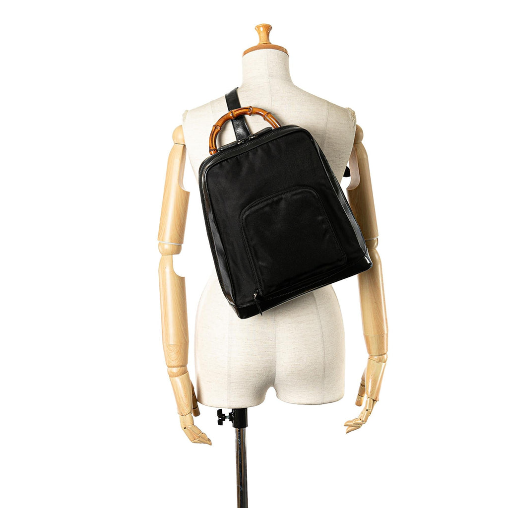 Gucci Nylon Bamboo Sling Backpack (SHG-IELGv1)