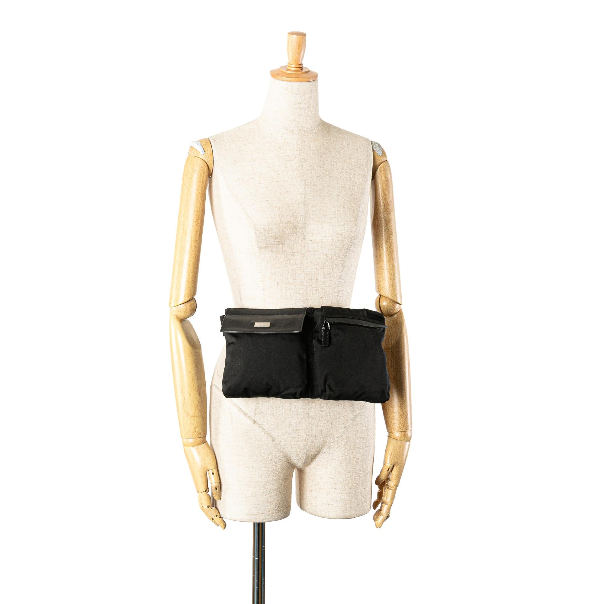 Gucci Nylon Double Pocket Belt Bag