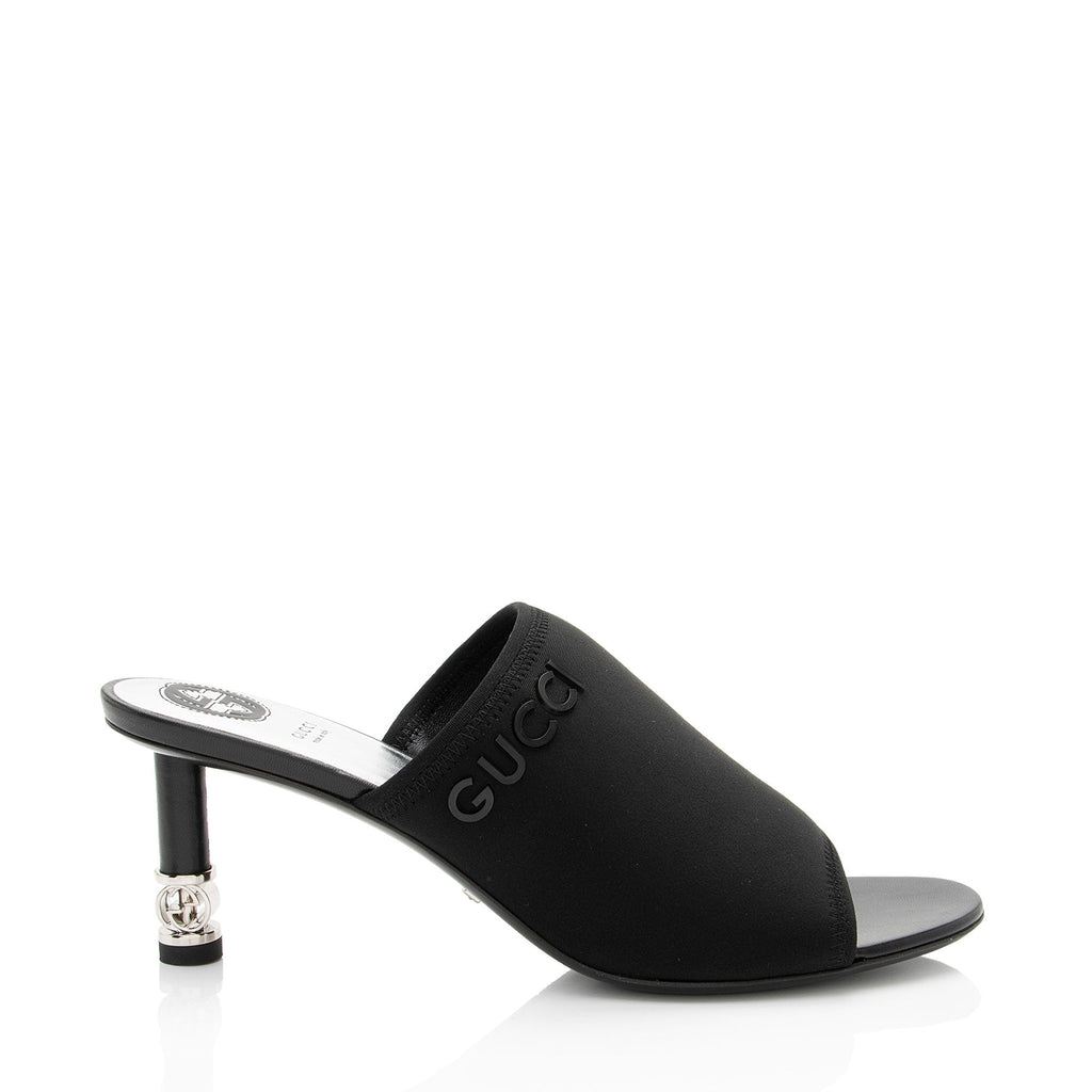 Gucci Nylon Interlocking G Heel Greta Mules - Size 9.5 / 39.5