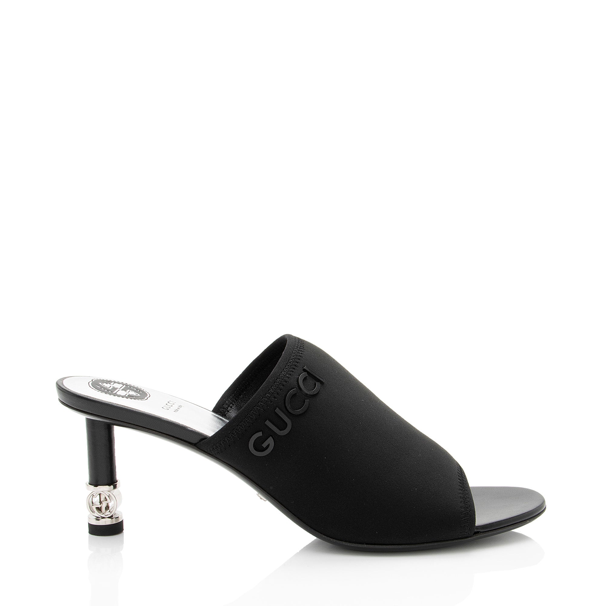 Gucci Nylon Interlocking G Heel Greta Mules - Size 9.5 / 39.5