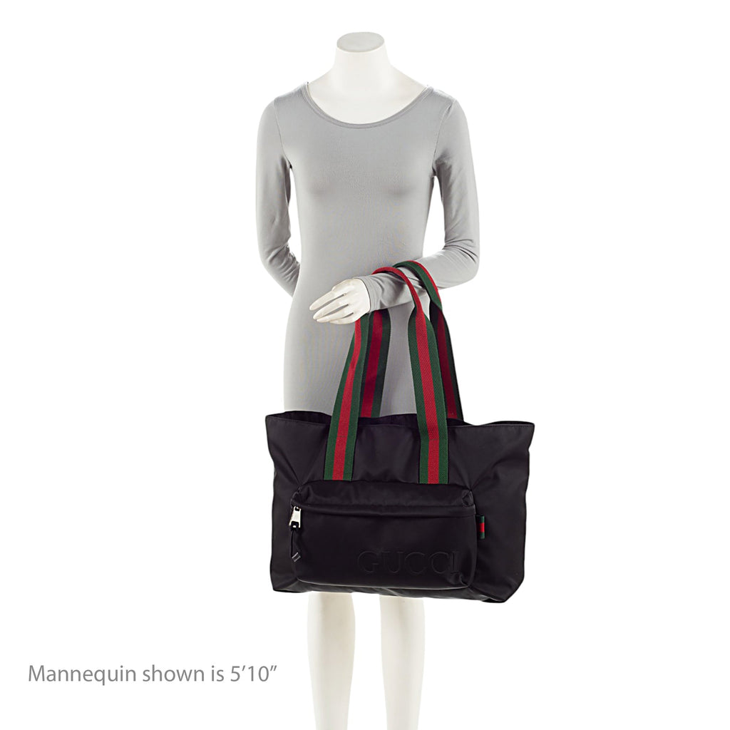 Gucci Nylon Embossed Web Large Tote
