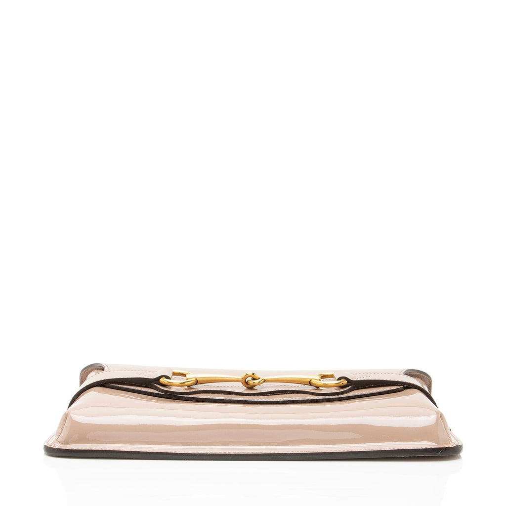 Gucci PatLBt Leather Bright Bit Clutch