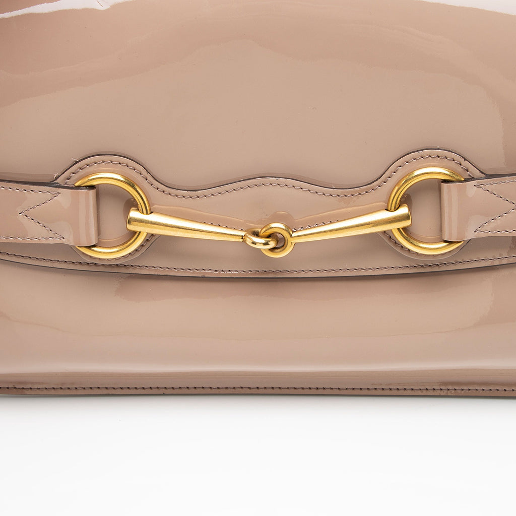 Gucci PatLBt Leather Bright Bit Clutch