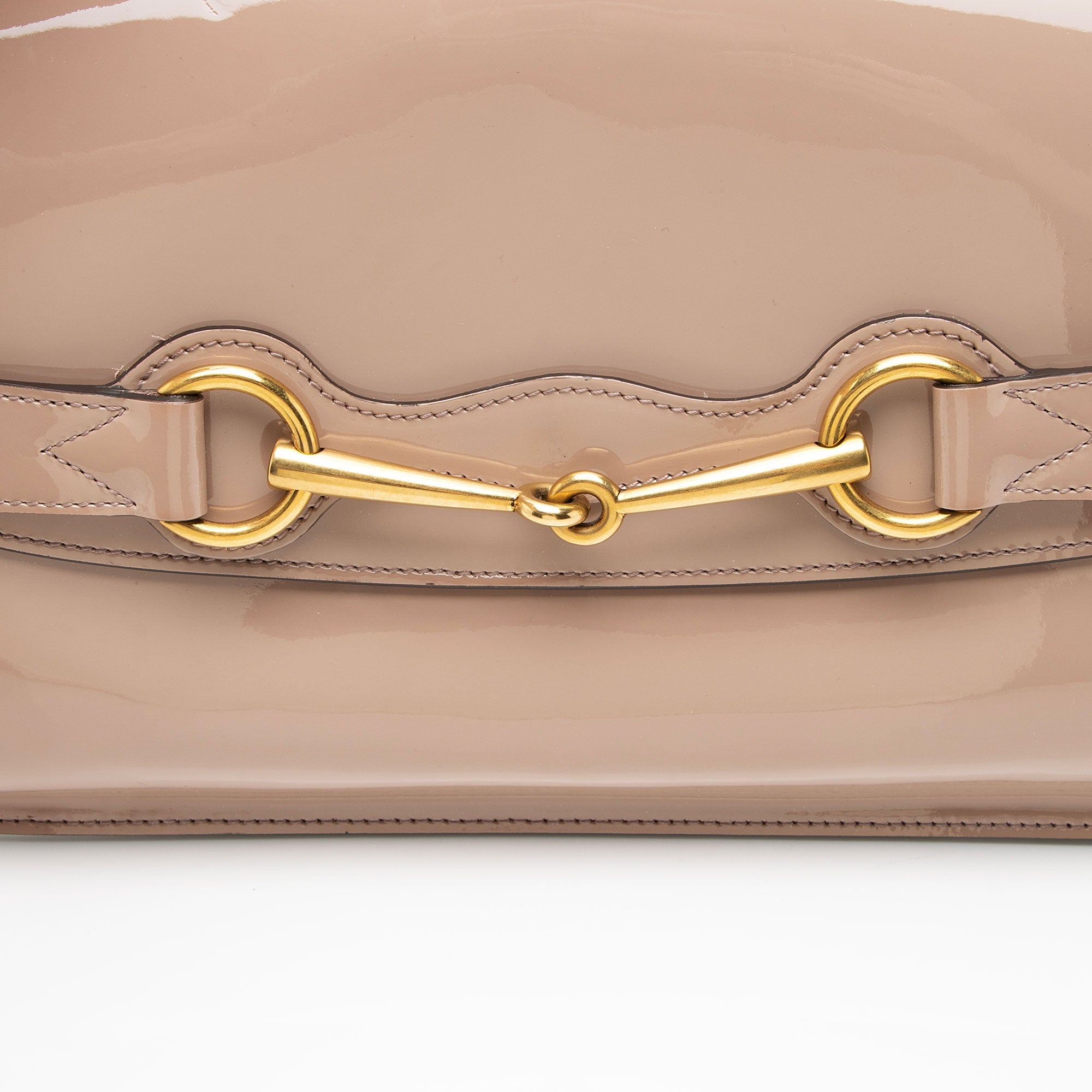 Gucci PatLBt Leather Bright Bit Clutch