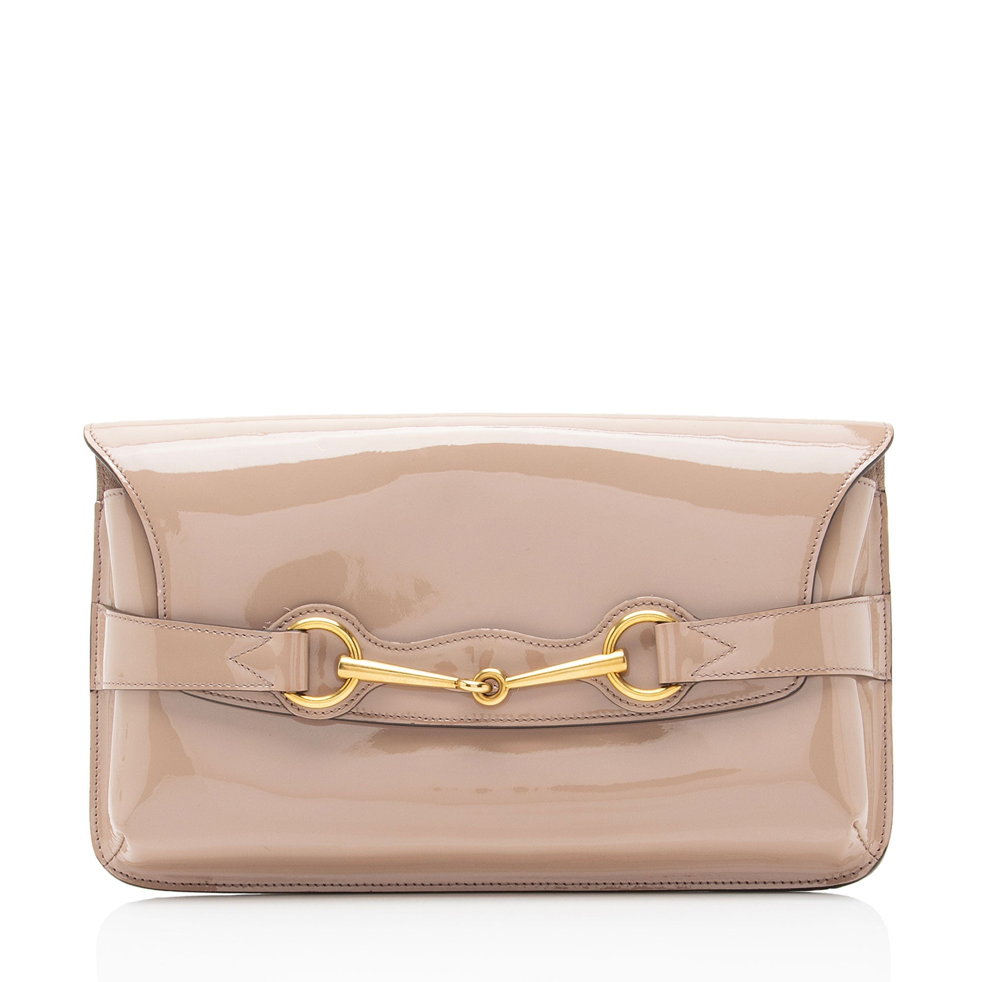 Gucci PatLBt Leather Bright Bit Clutch
