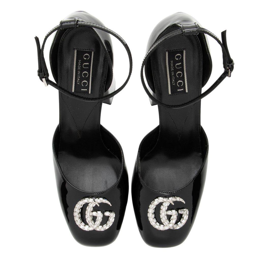Gucci Patent Leather Crystal GG Platform Pumps - Size 9.5 / 39.5