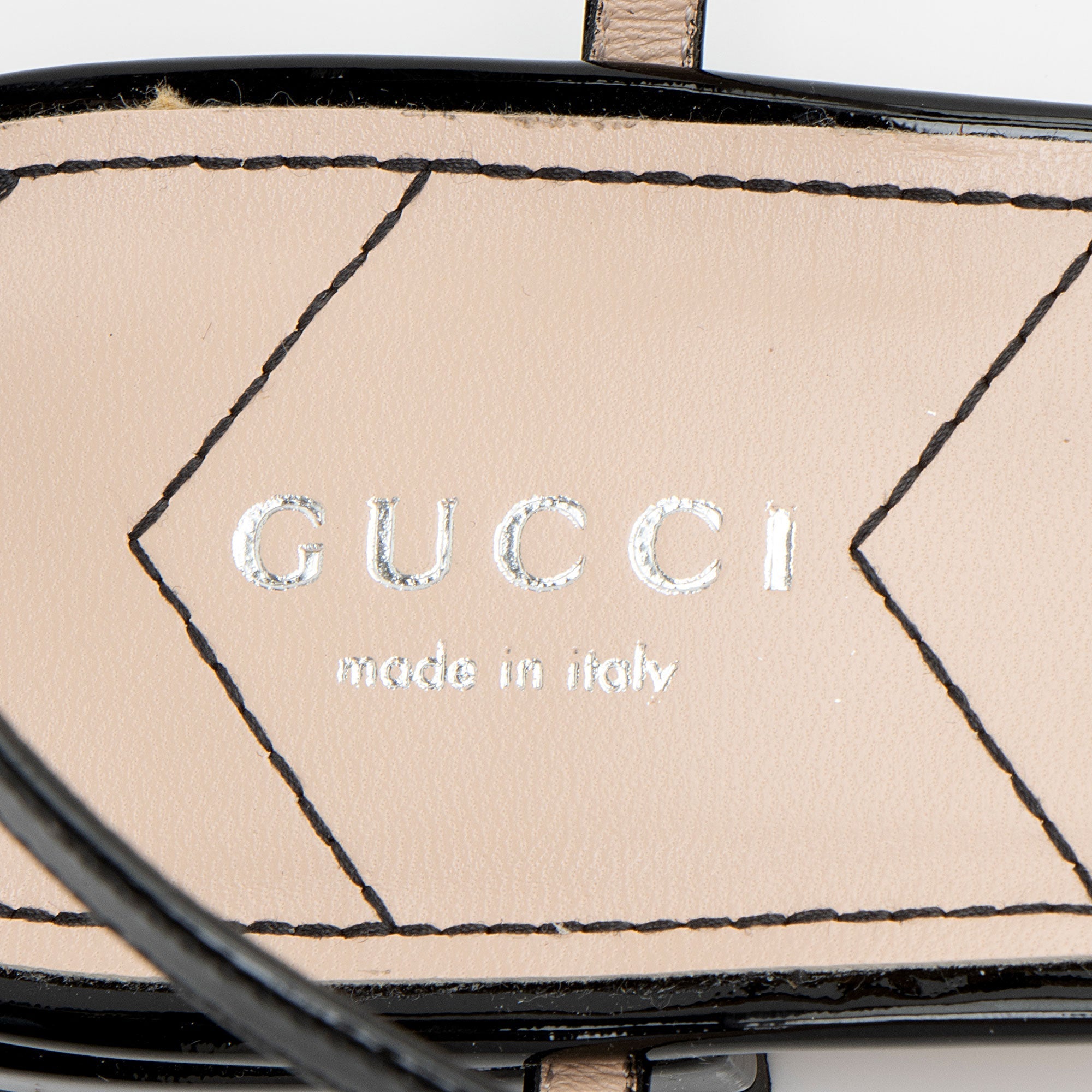 Gucci PatLBt Leather Double G Slingback Flats - Size 8 / 38