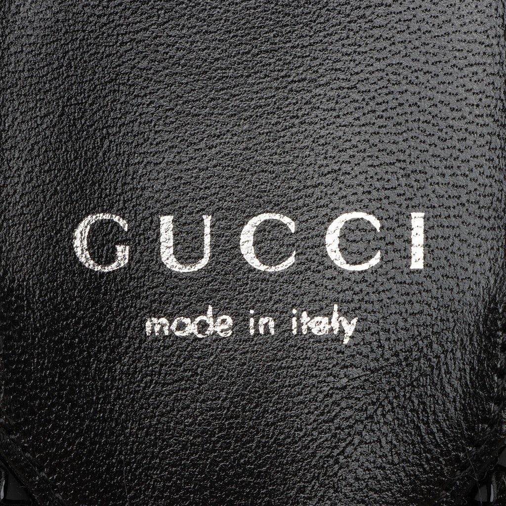 Gucci PatLBt Leather Horsebit Cutout Sandals - Size 9 / 39