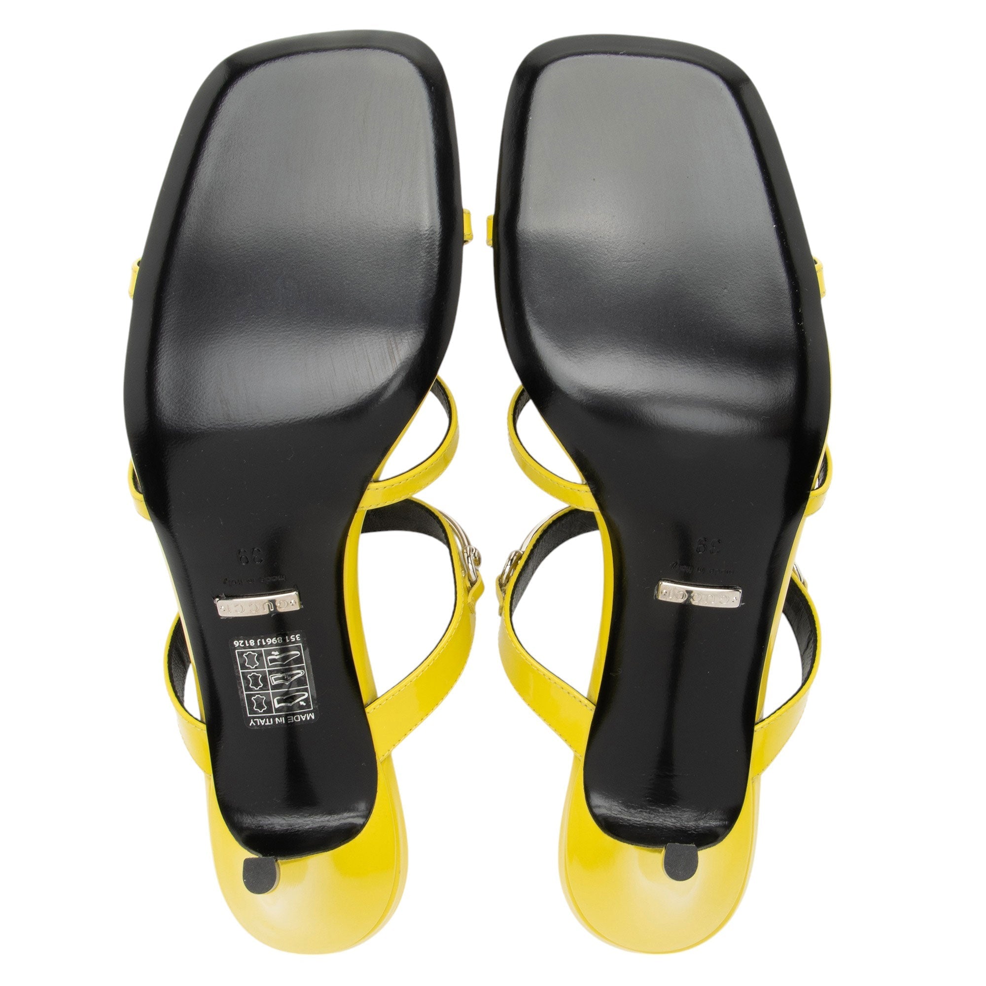 Gucci PatLBt Leather Horsebit Cutout Sandals - Size 9 / 39