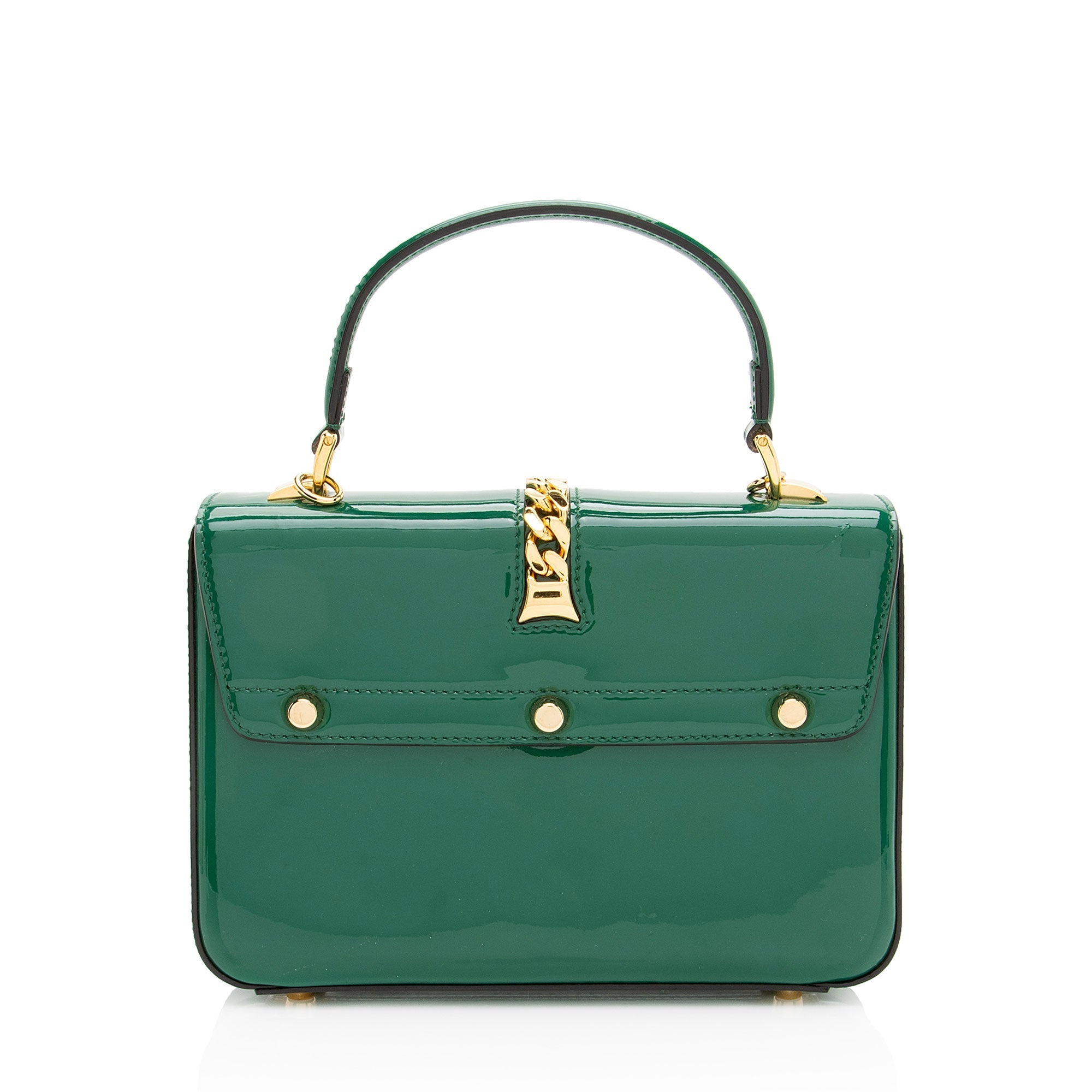 Gucci PatLBt Leather Sylvie 1969 Mini Top Handle