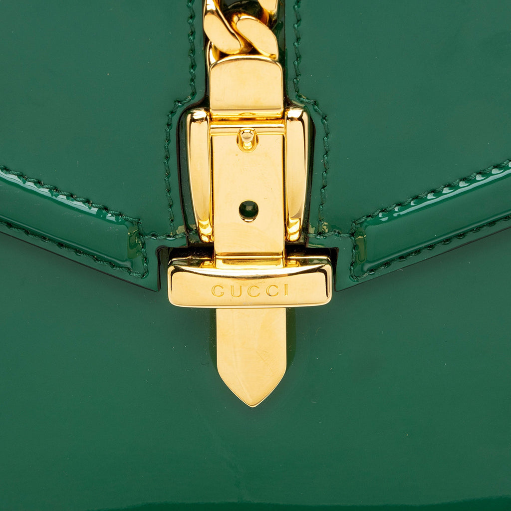Gucci PatLBt Leather Sylvie 1969 Mini Top Handle