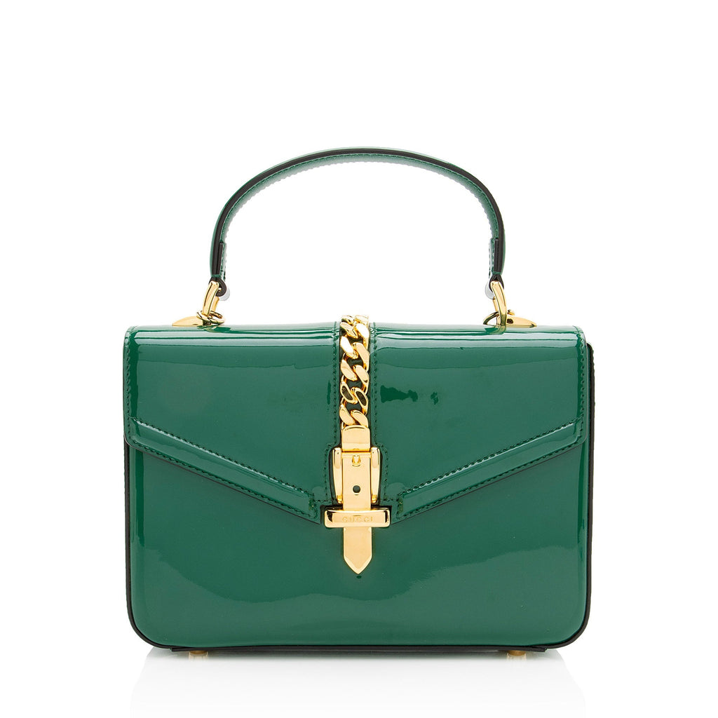 Gucci PatLBt Leather Sylvie 1969 Mini Top Handle