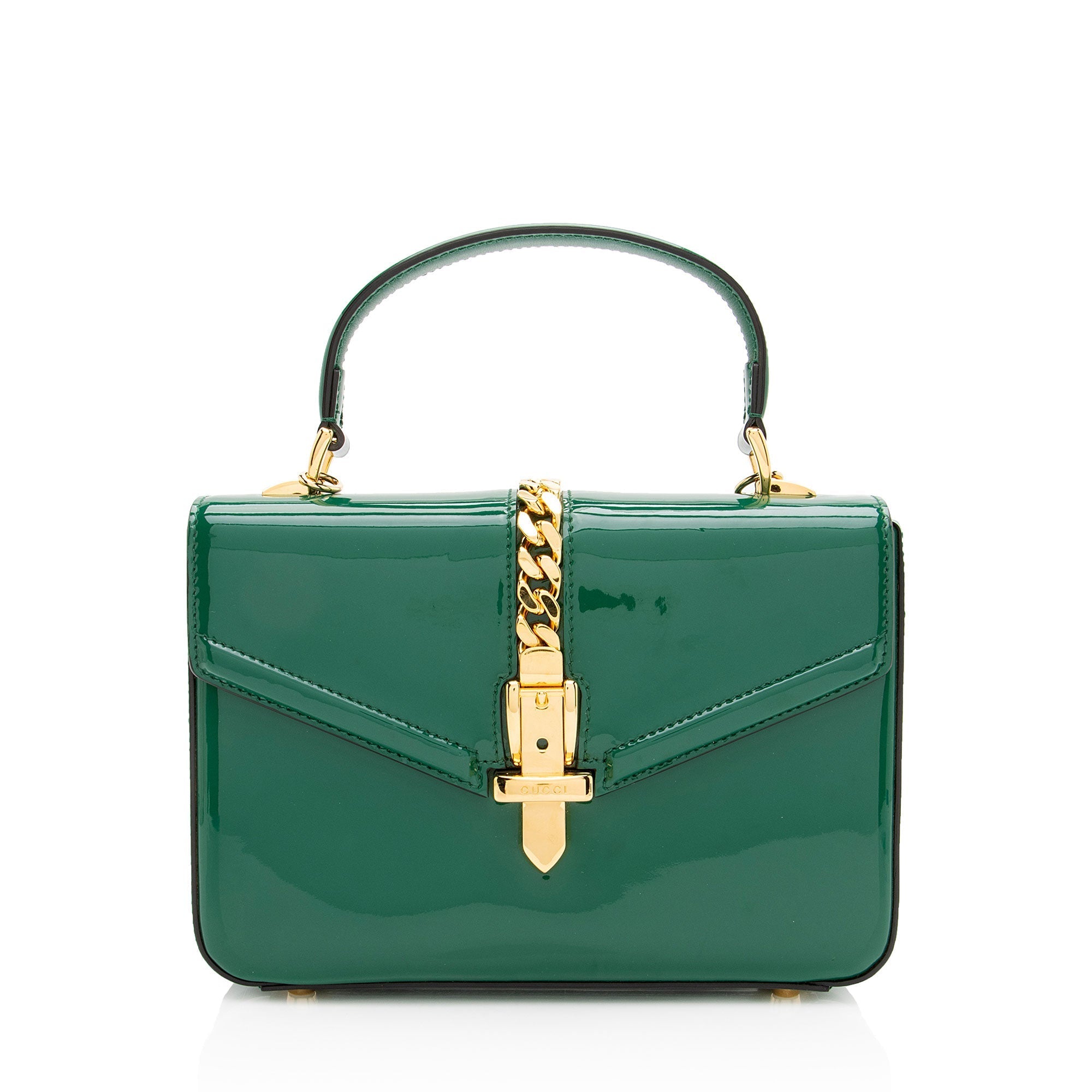 Gucci PatLBt Leather Sylvie 1969 Mini Top Handle