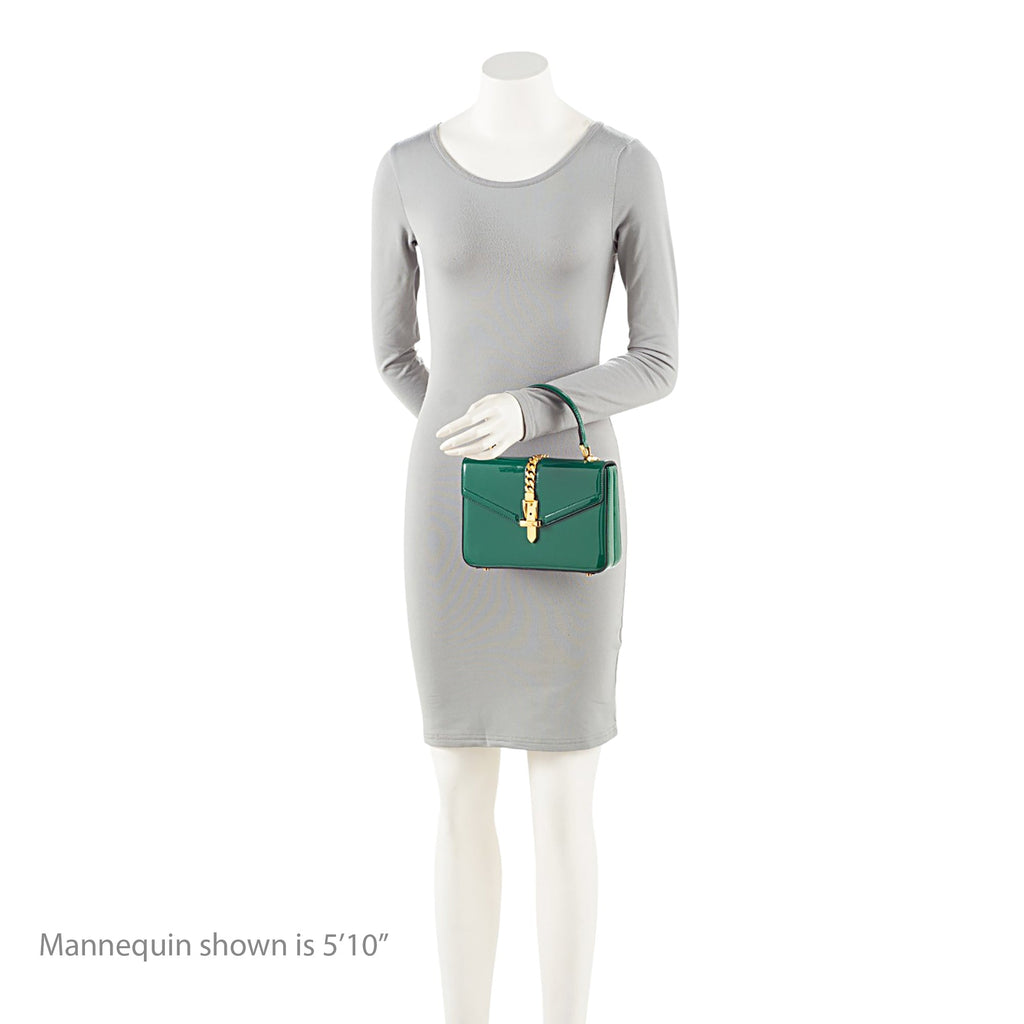 Gucci PatLBt Leather Sylvie 1969 Mini Top Handle