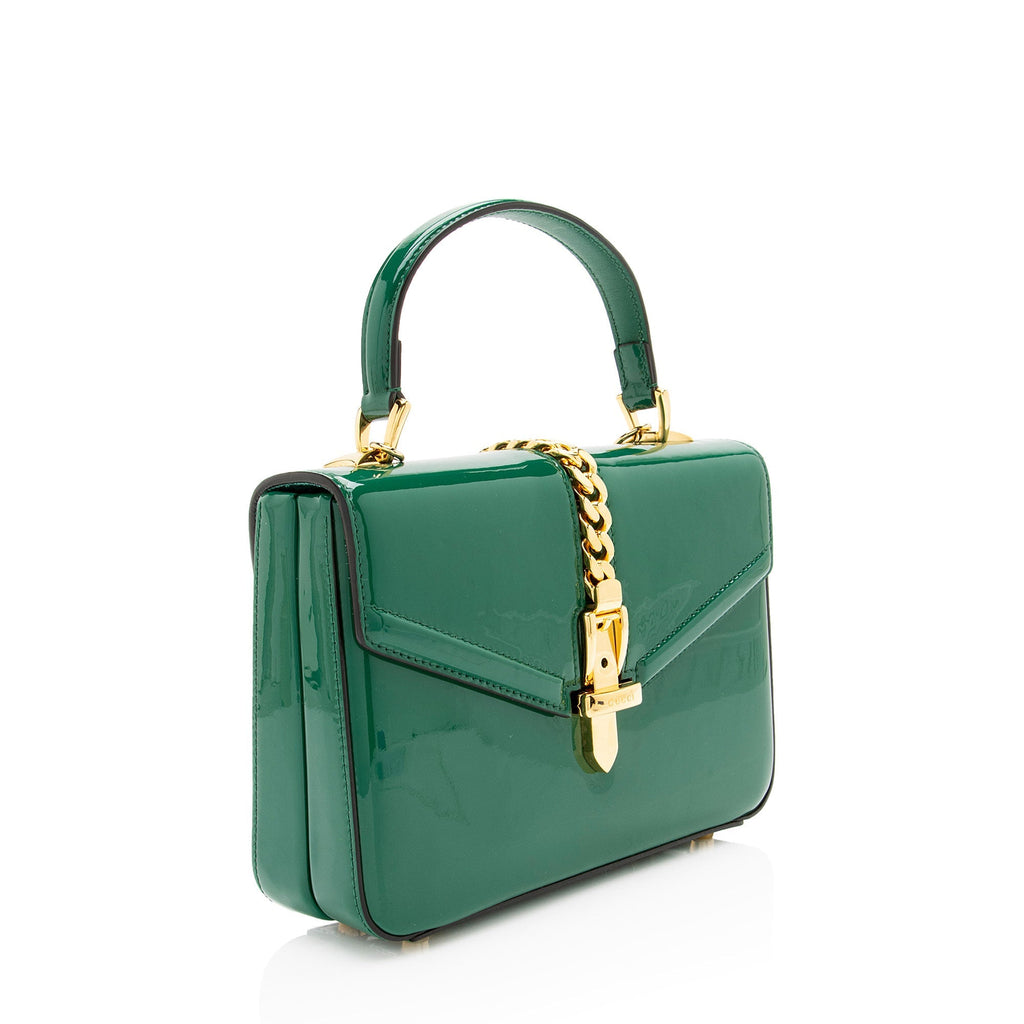 Gucci PatLBt Leather Sylvie 1969 Mini Top Handle
