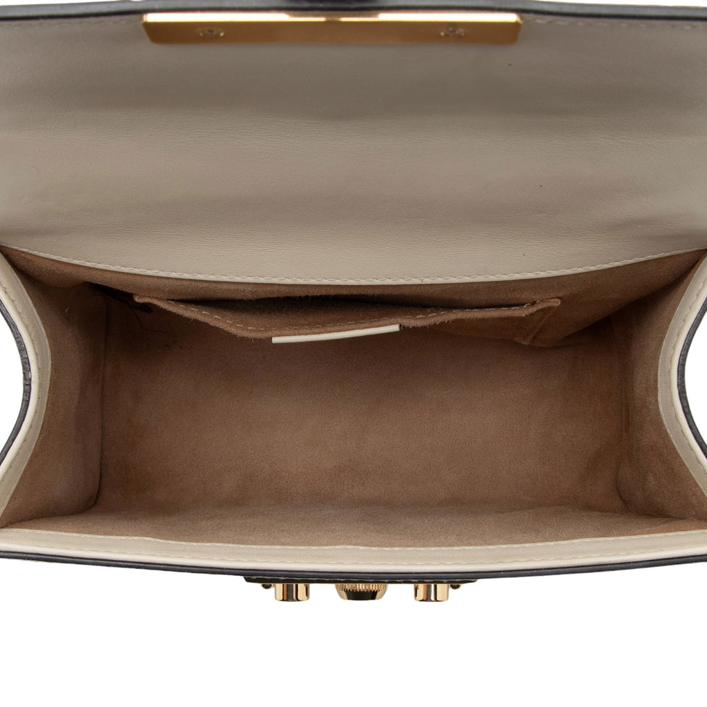 Gucci Pearl Embellished Leather Padlock Small Shoulder Bag (SHF-2JmpQy)
