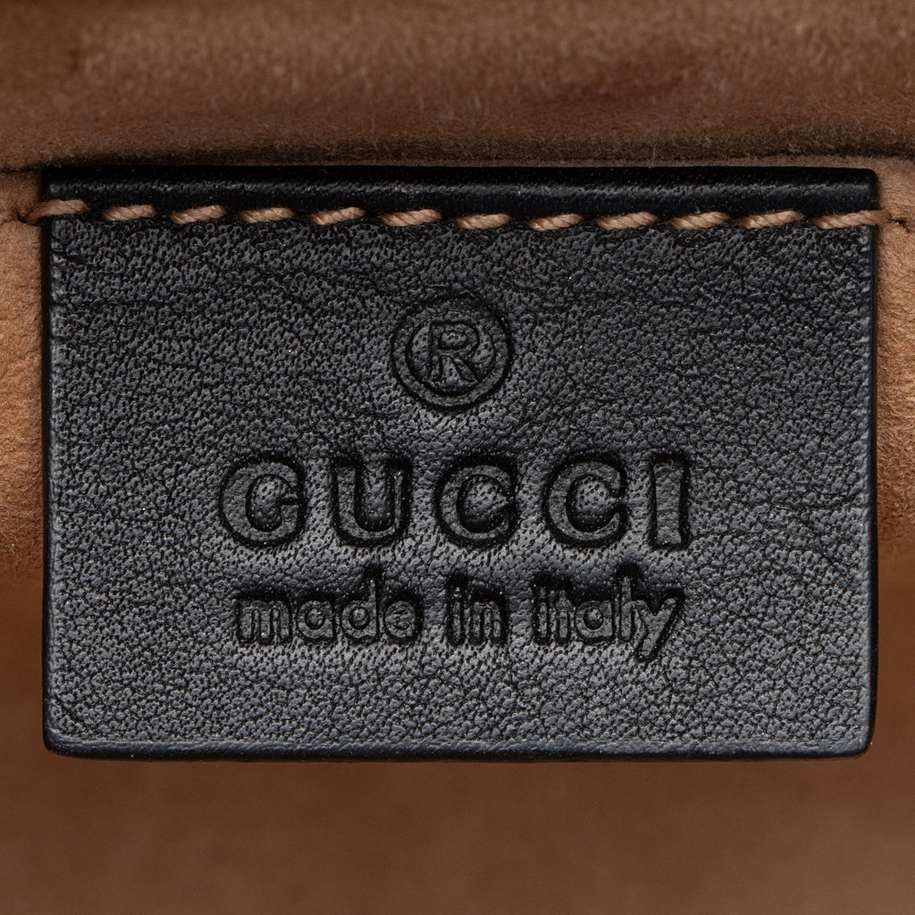 Gucci Pearl Embellished Leather Padlock Small Shoulder Bag