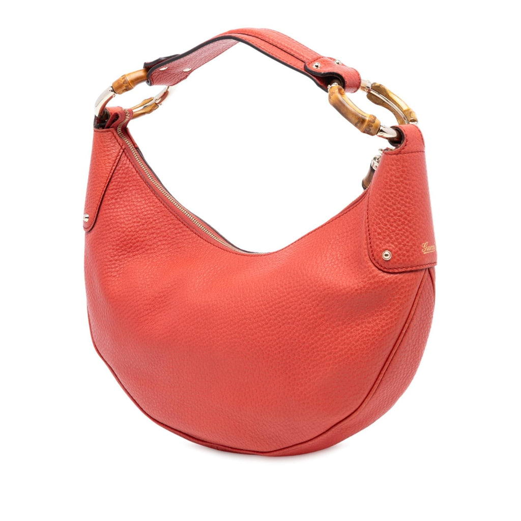 Gucci Pebbled Calfskin Bamboo Ring Hobo