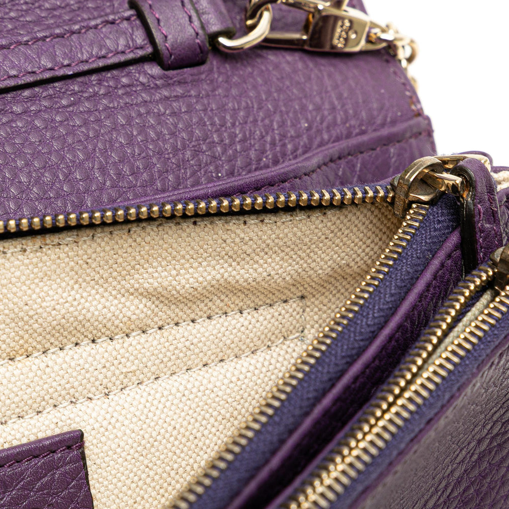 Gucci Pebbled Calfskin Piston Broadway EvLBing Bag