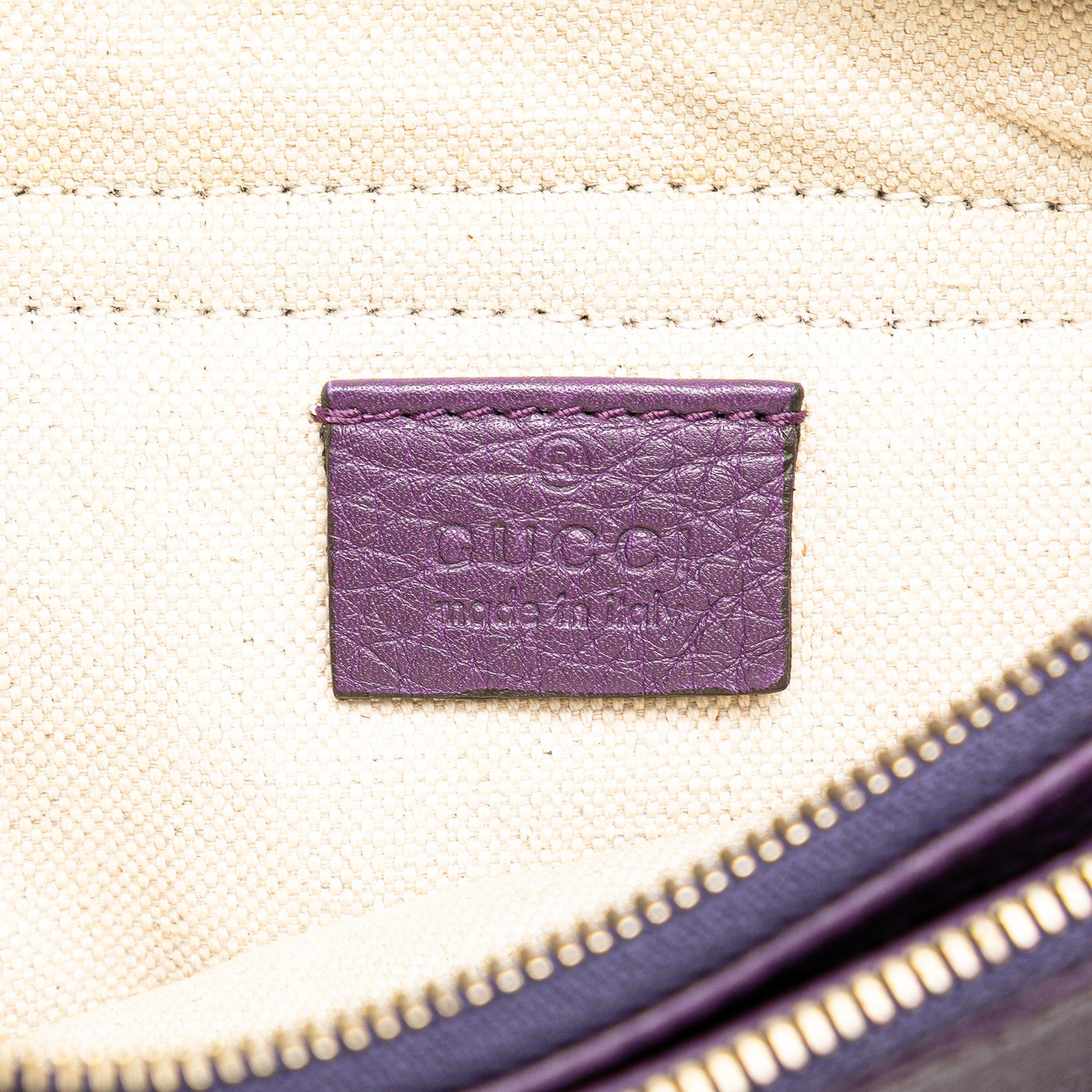 Gucci Pebbled Calfskin Piston Broadway EvLBing Bag
