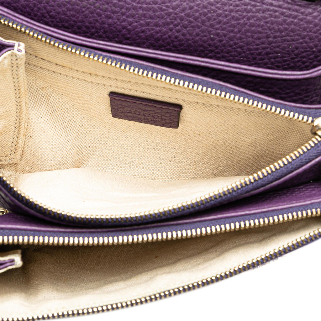 Gucci Pebbled Calfskin Piston Broadway EvLBing Bag