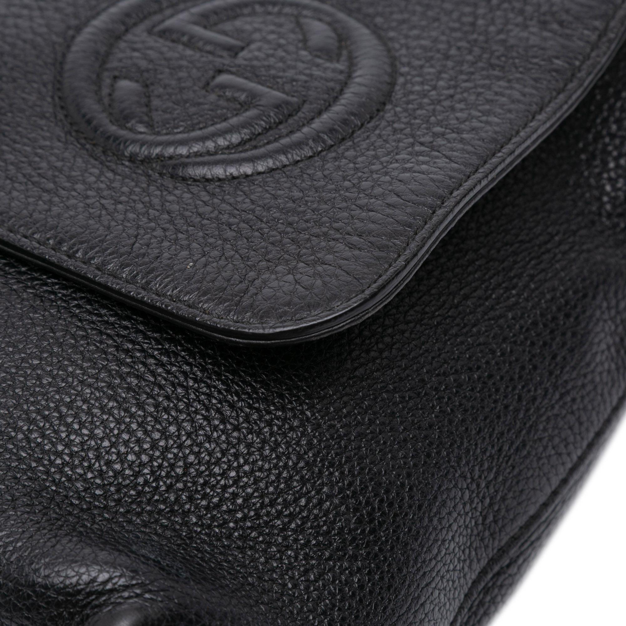 Gucci Pebbled Calfskin Soho Messenger Bag