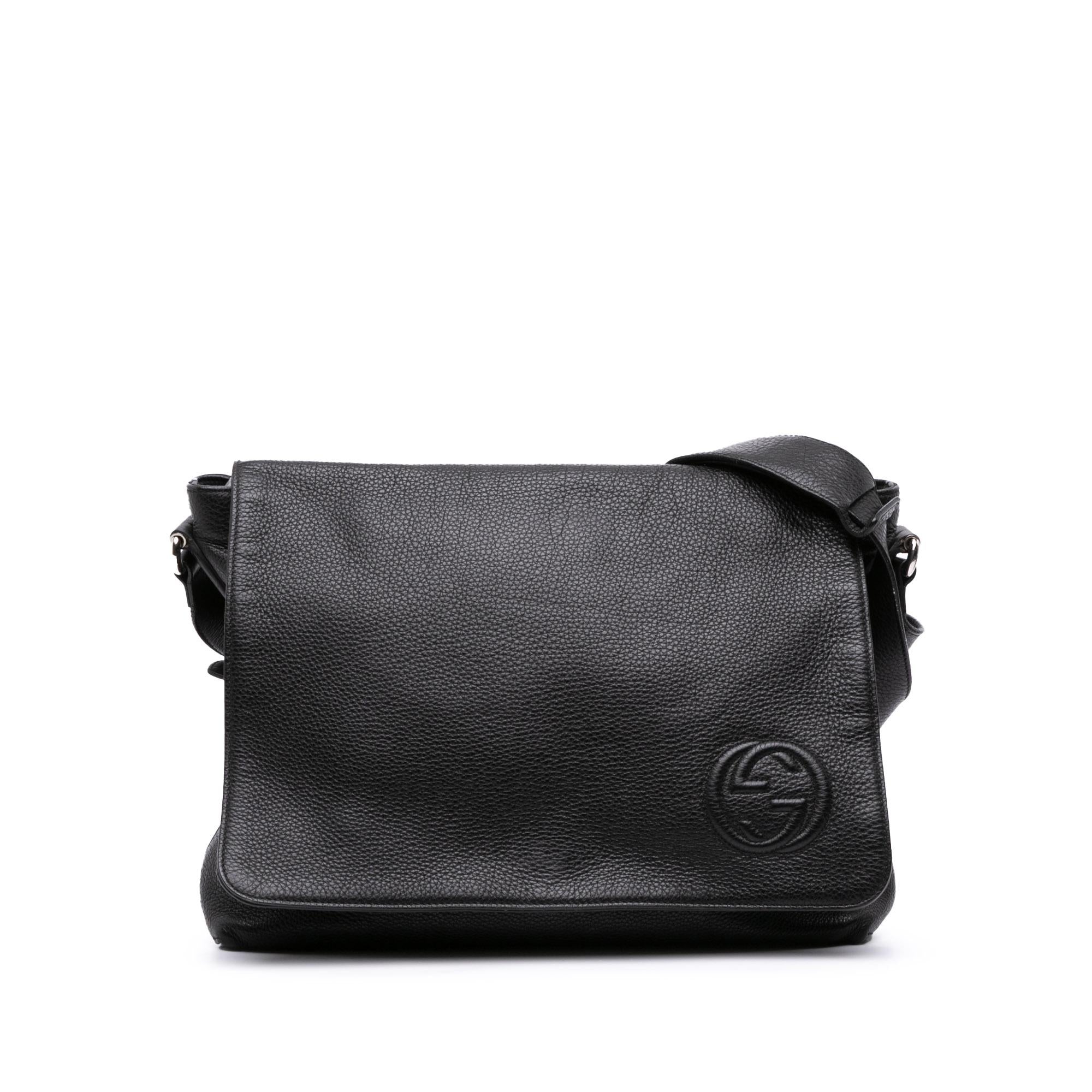 Gucci Pebbled Calfskin Soho Messenger Bag